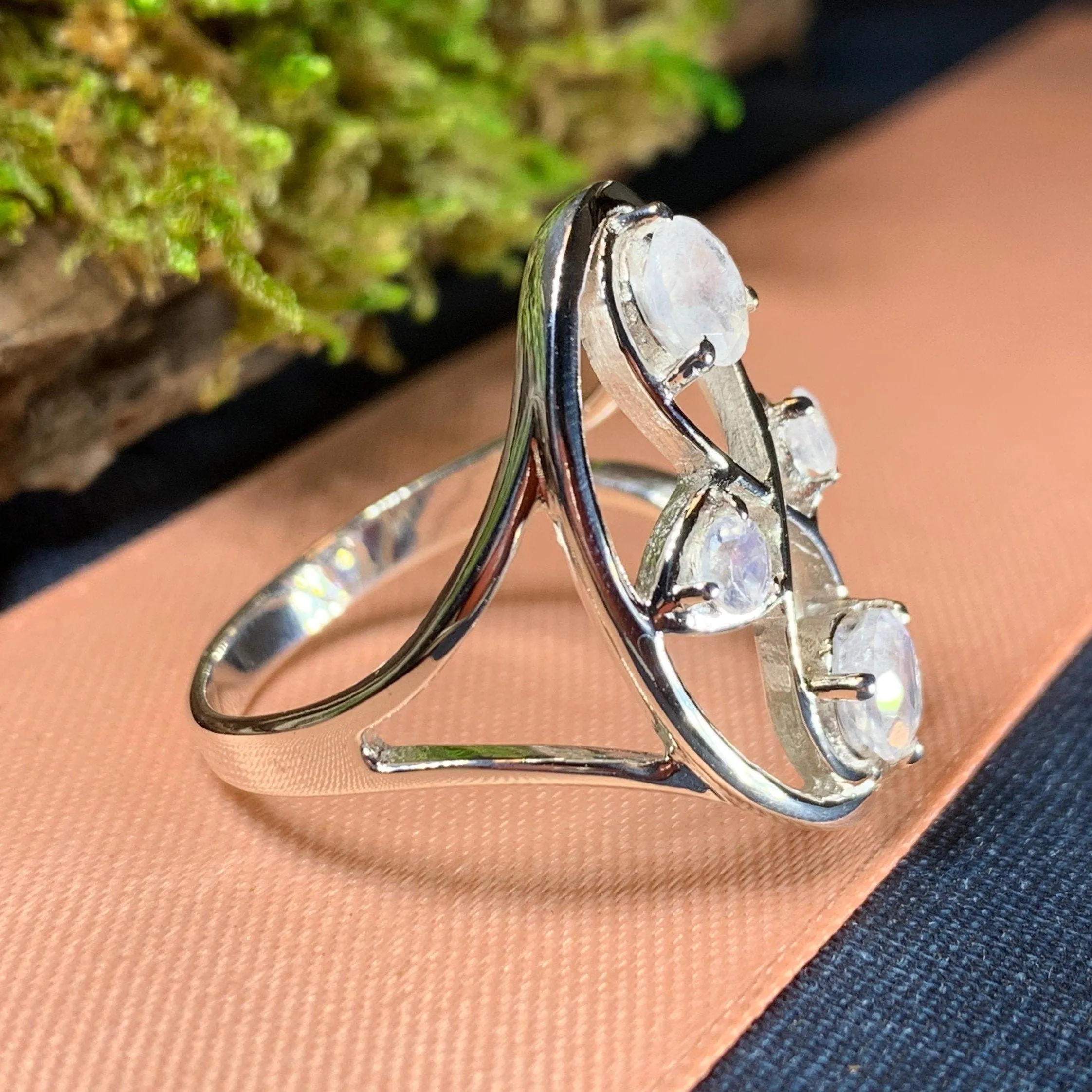Moonstone Infinity Ring