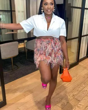More About Me Colorful Tassel Mini Skirt