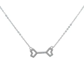 N5108 16IN  1.5IN RHODIUM NOVELTY BONE IN CZ SN 2.40G