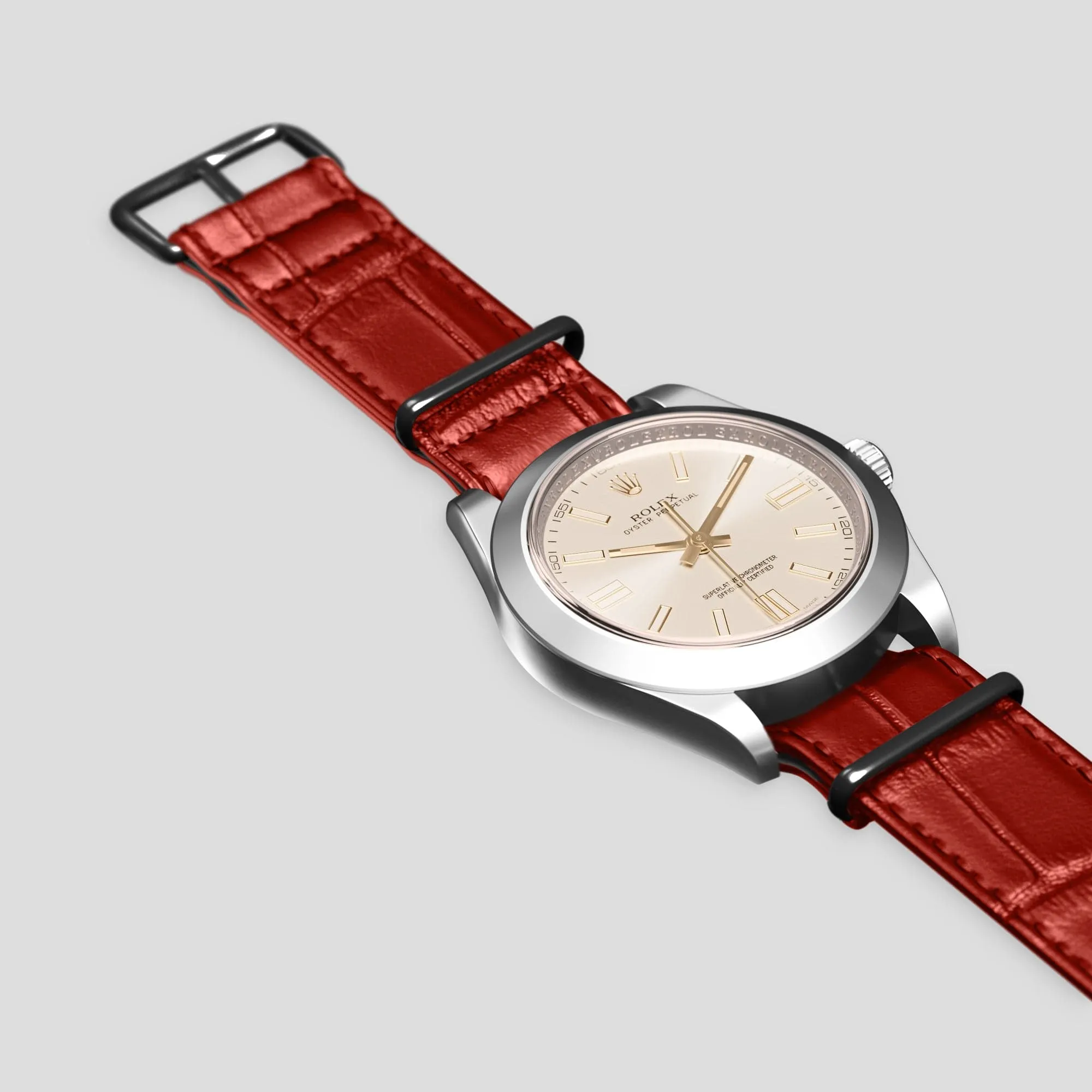 NATO Strap For Rolex Oyster Perpetual 36mm In Alligator