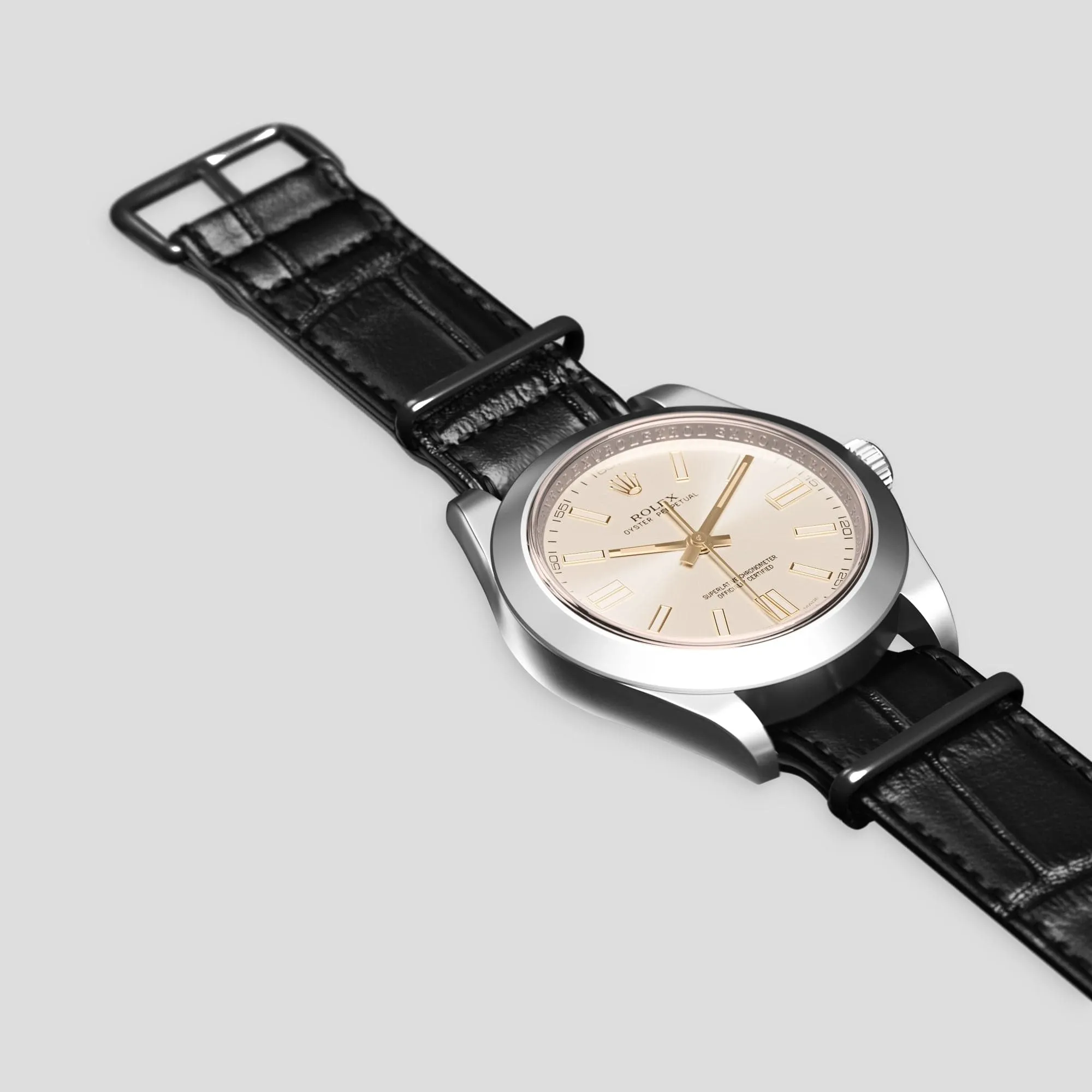 NATO Strap For Rolex Oyster Perpetual 36mm In Alligator