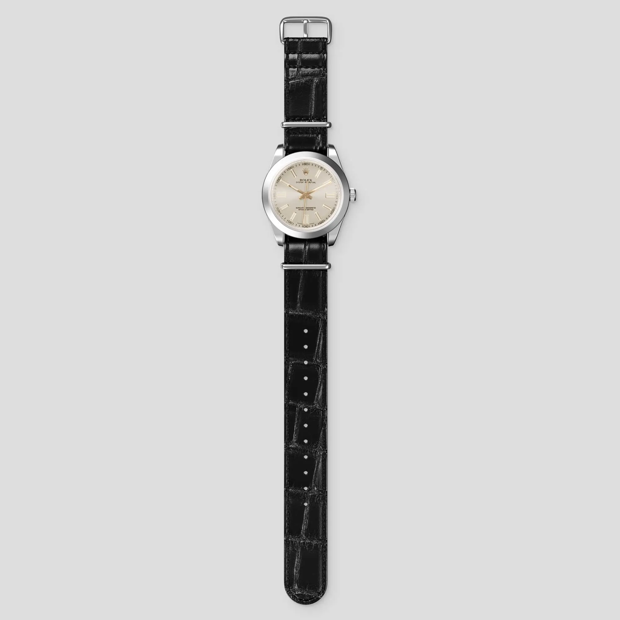 NATO Strap For Rolex Oyster Perpetual 36mm In Alligator