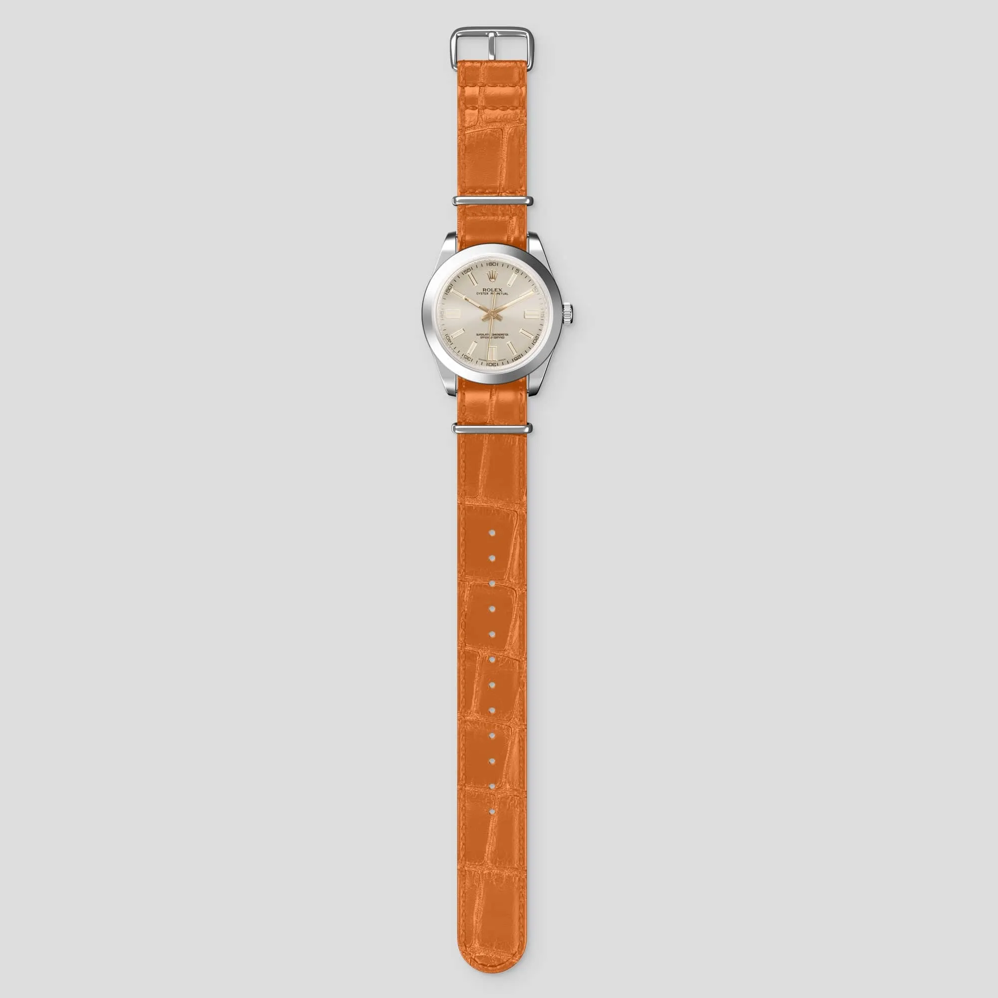 NATO Strap For Rolex Oyster Perpetual 36mm In Alligator
