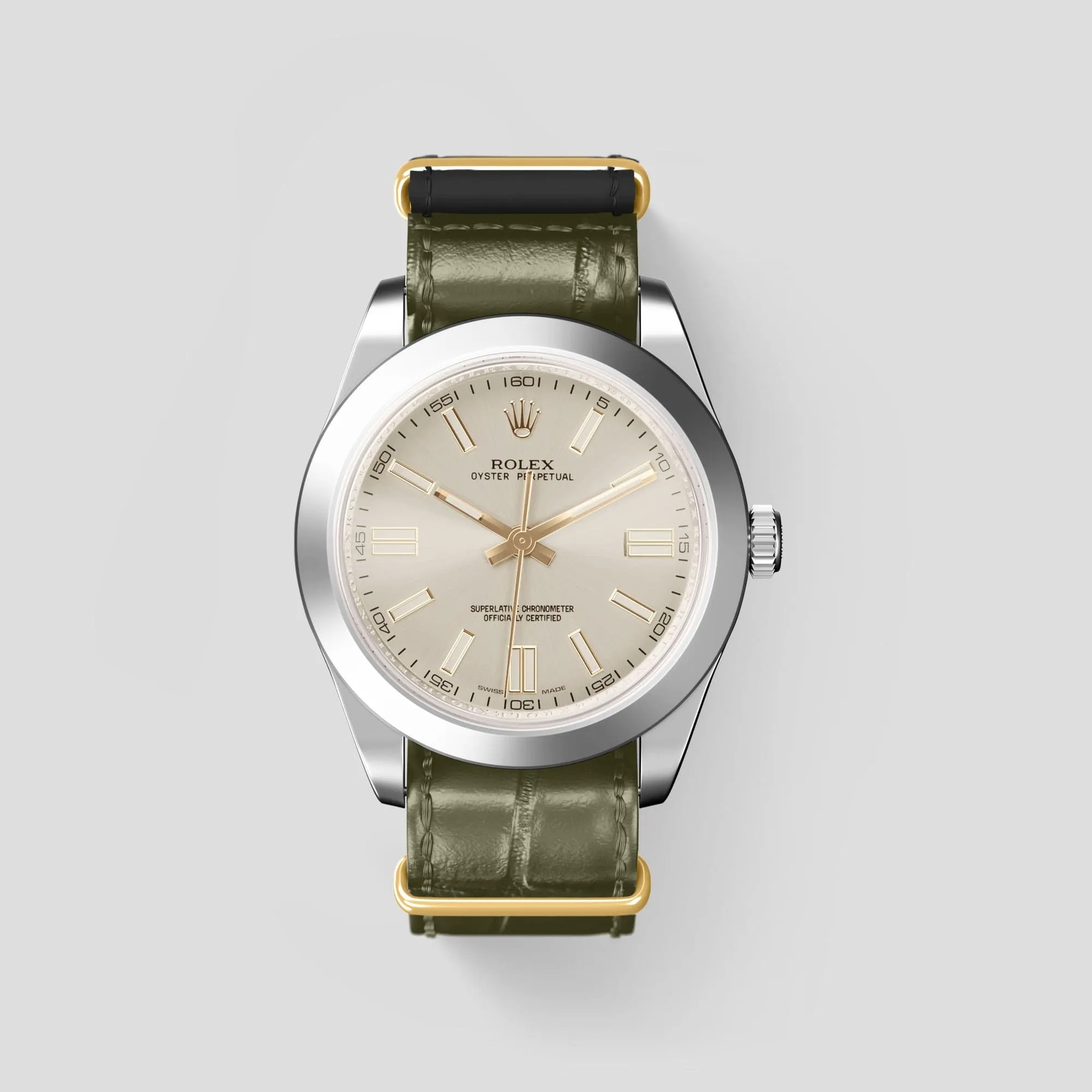 NATO Strap For Rolex Oyster Perpetual 36mm In Alligator