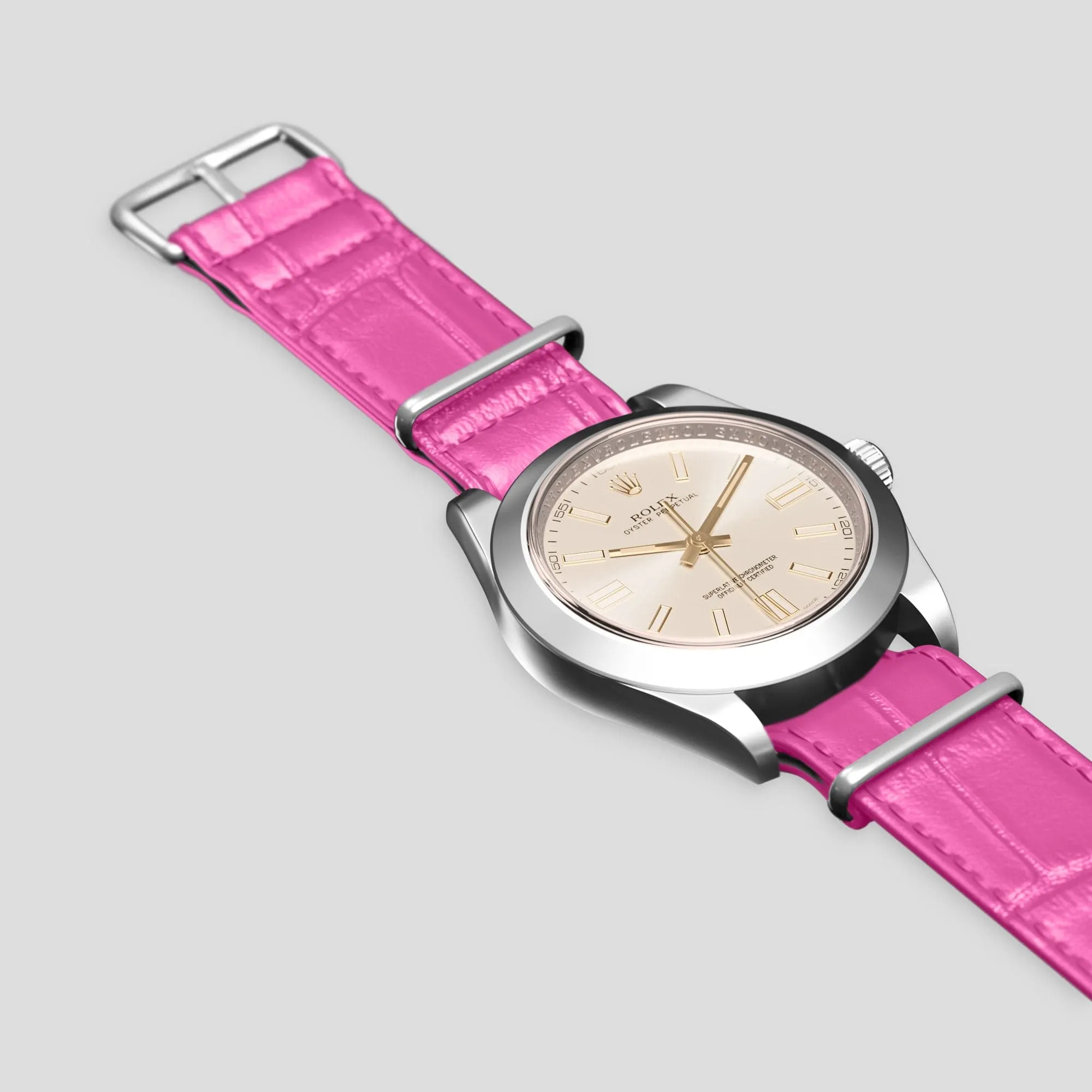 NATO Strap For Rolex Oyster Perpetual 36mm In Alligator