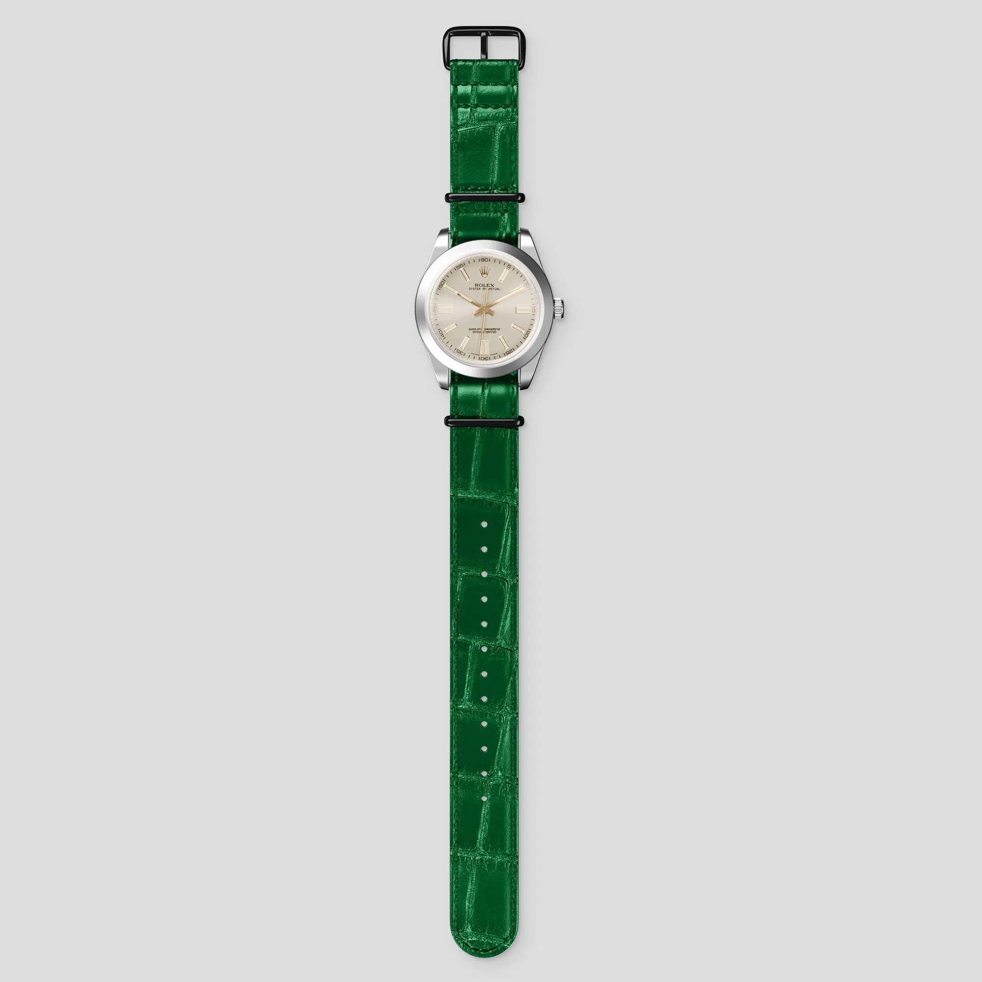 NATO Strap For Rolex Oyster Perpetual 36mm In Alligator