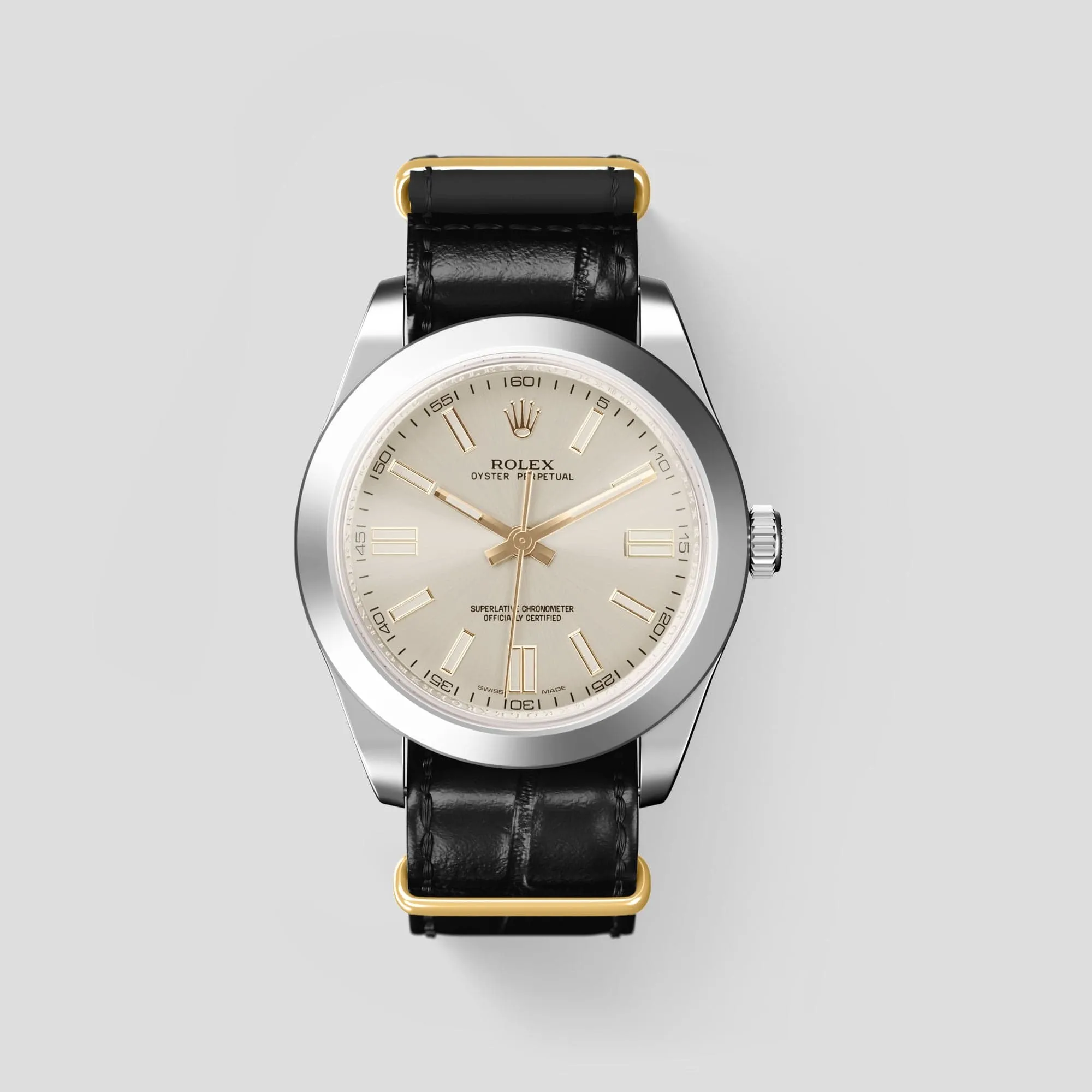 NATO Strap For Rolex Oyster Perpetual 36mm In Alligator