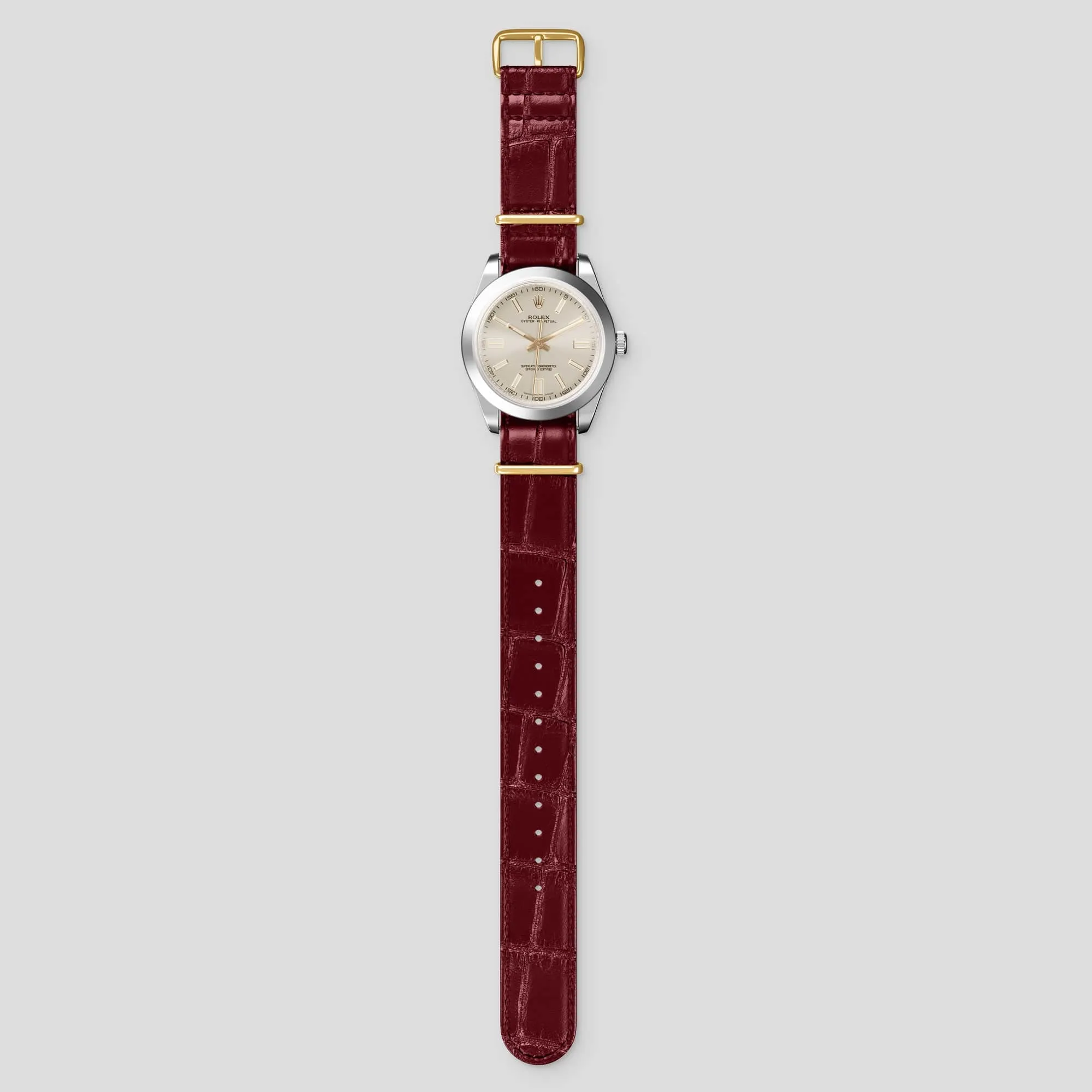 NATO Strap For Rolex Oyster Perpetual 36mm In Alligator