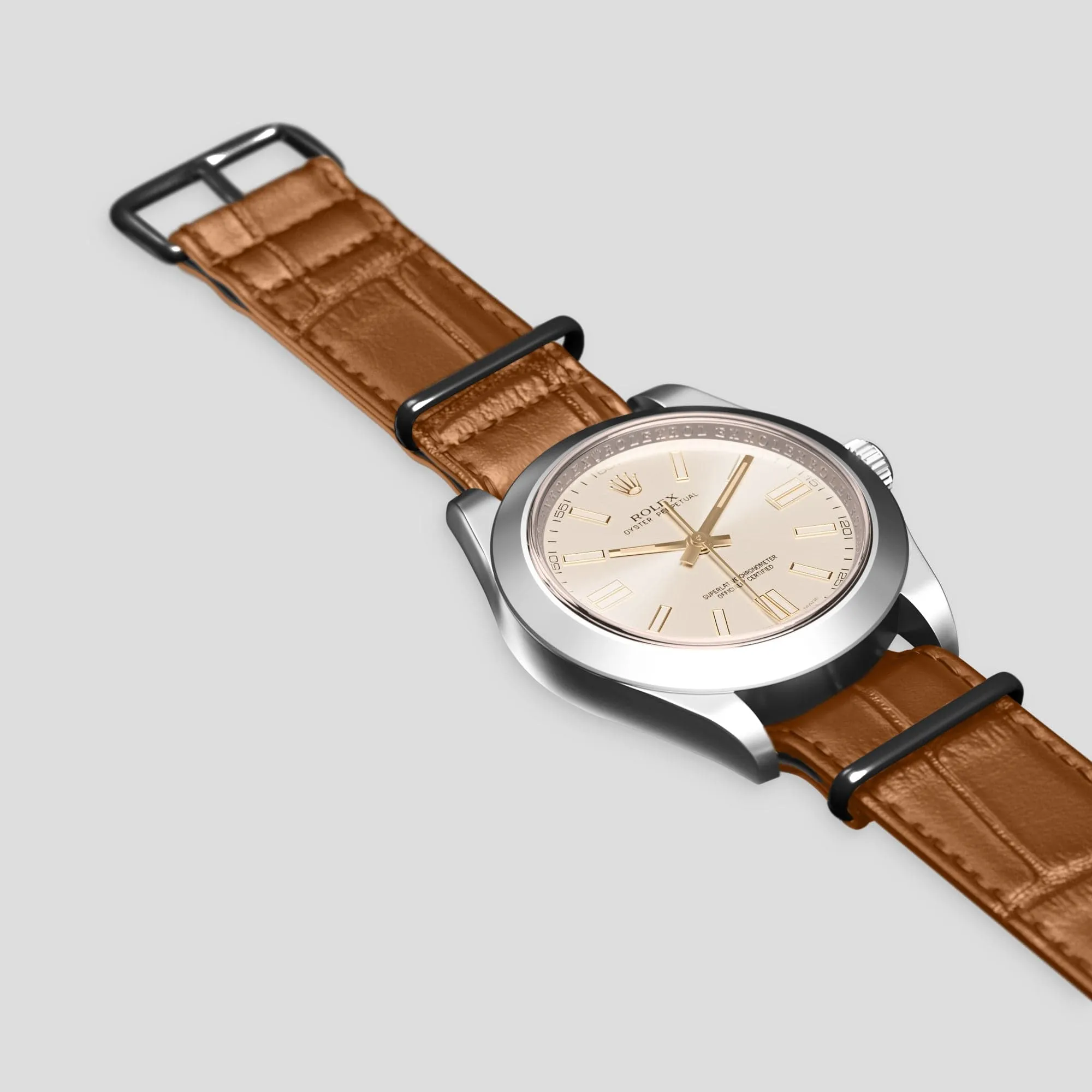 NATO Strap For Rolex Oyster Perpetual 36mm In Alligator