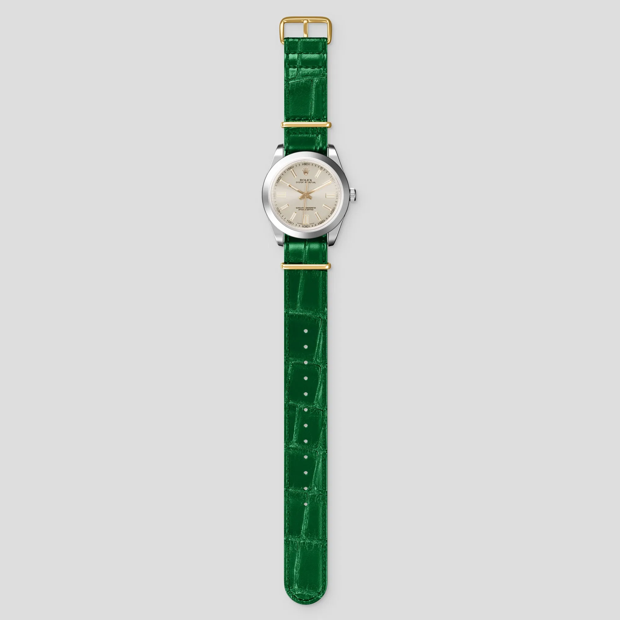 NATO Strap For Rolex Oyster Perpetual 36mm In Alligator