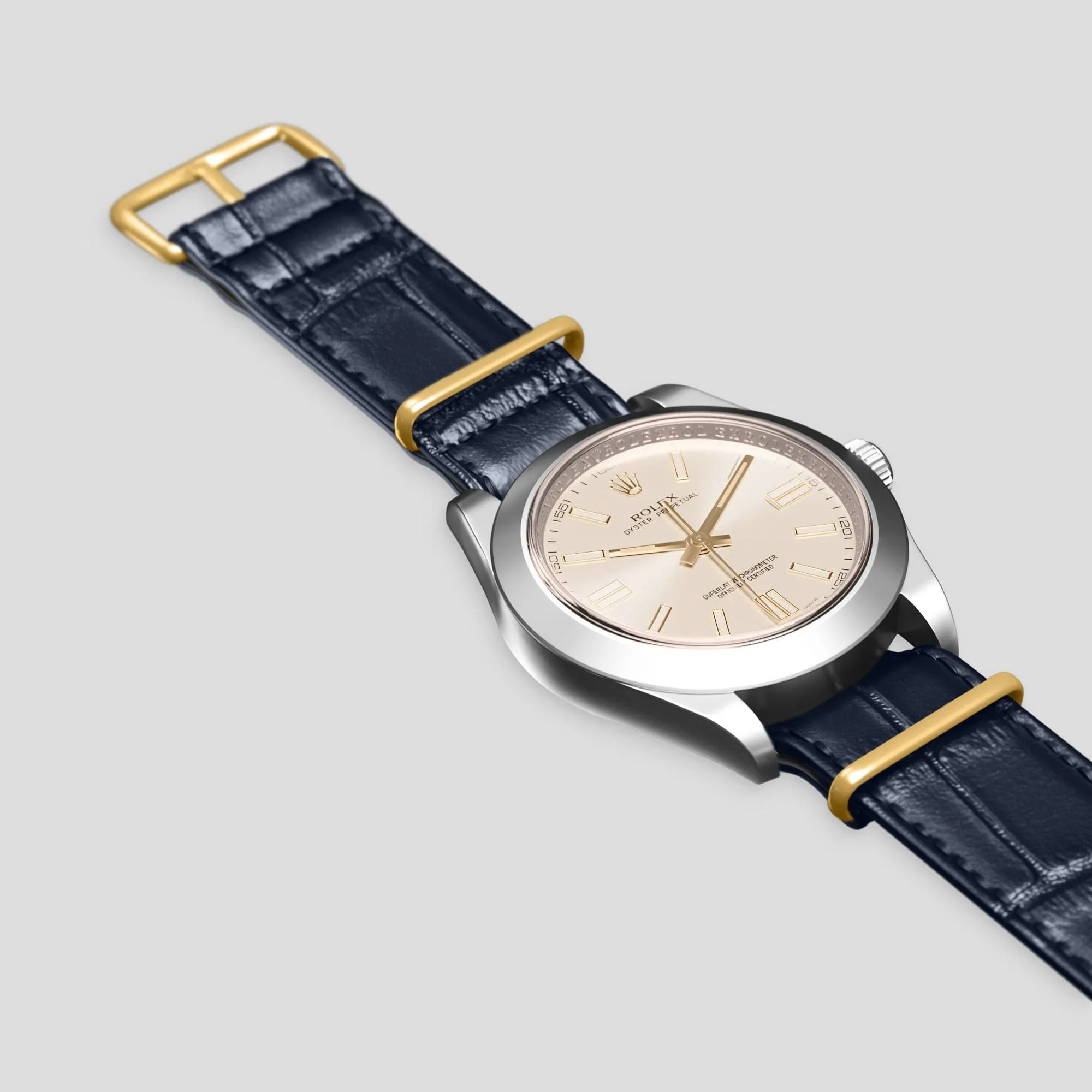 NATO Strap For Rolex Oyster Perpetual 36mm In Alligator