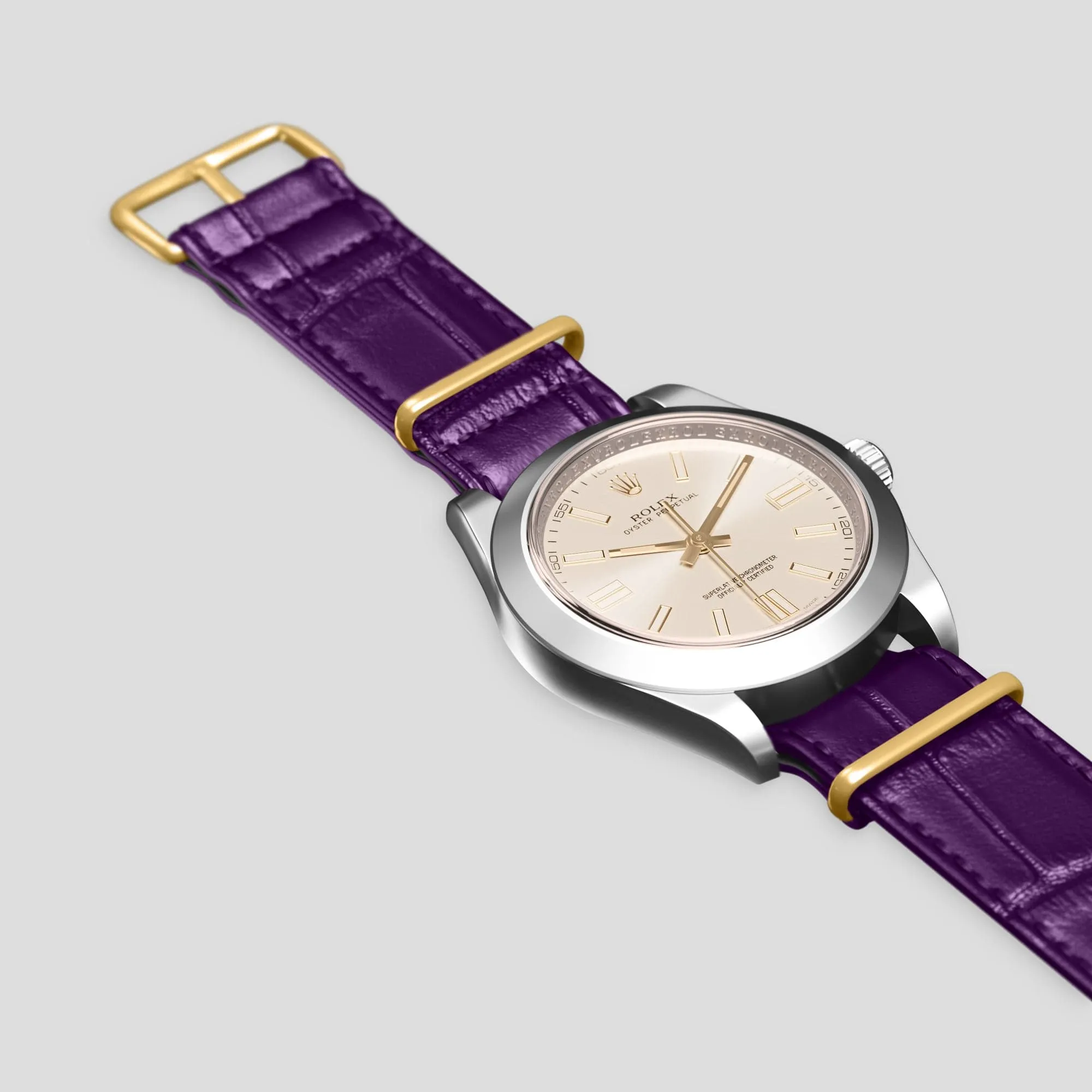 NATO Strap For Rolex Oyster Perpetual 36mm In Alligator