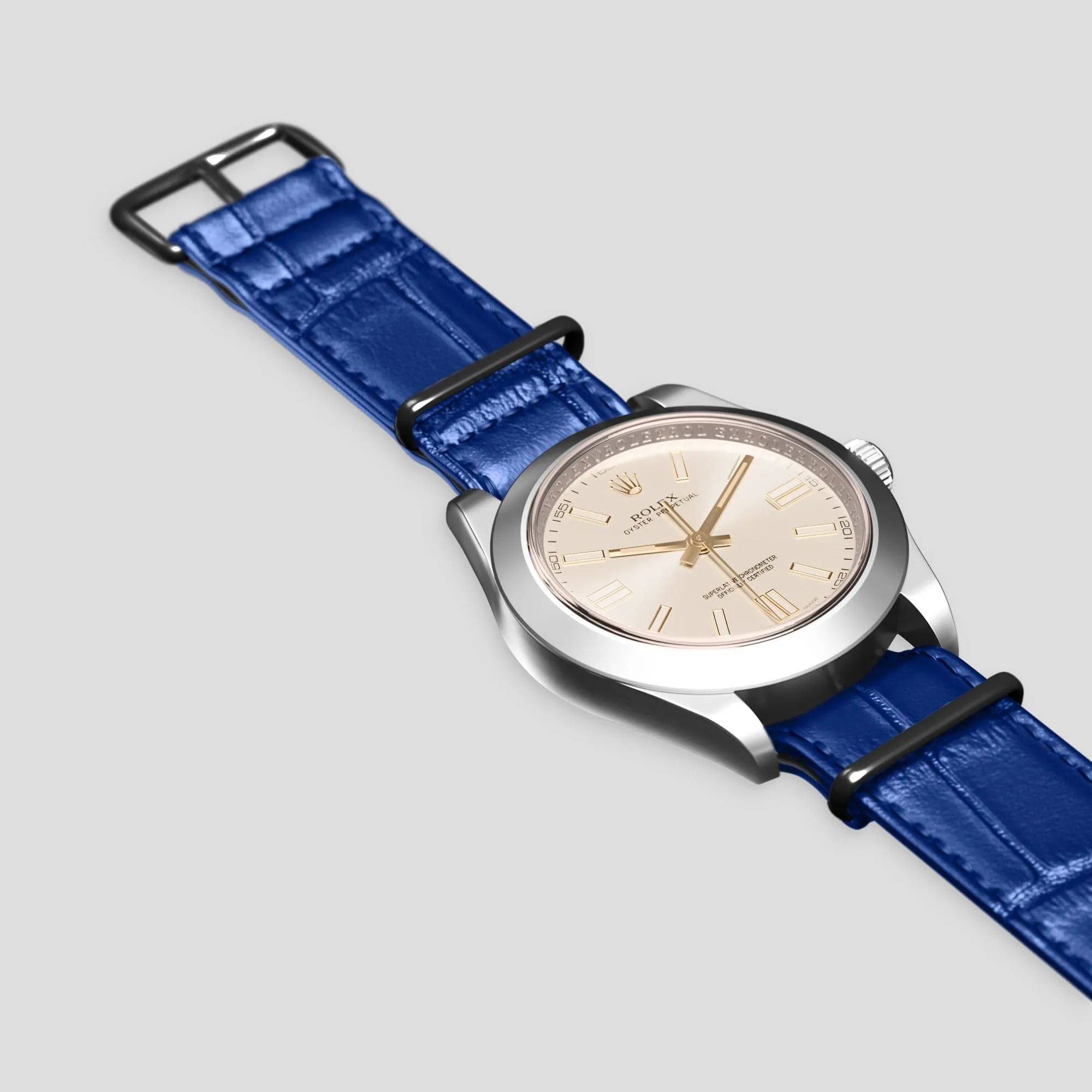 NATO Strap For Rolex Oyster Perpetual 36mm In Alligator