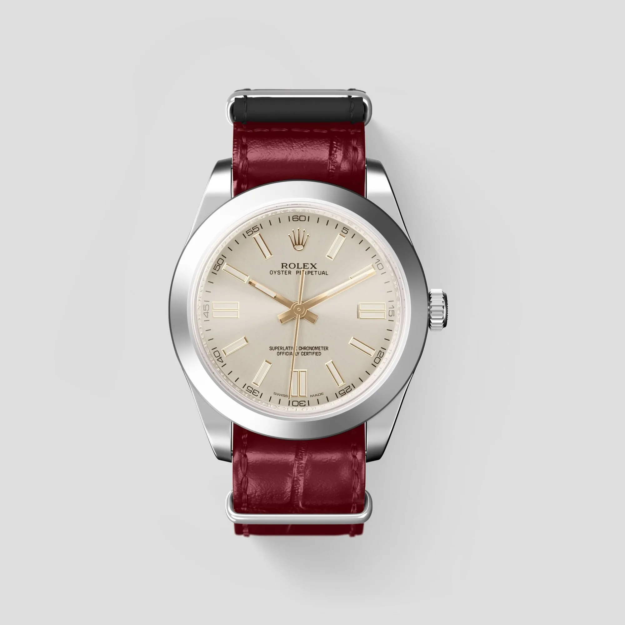NATO Strap For Rolex Oyster Perpetual 36mm In Alligator