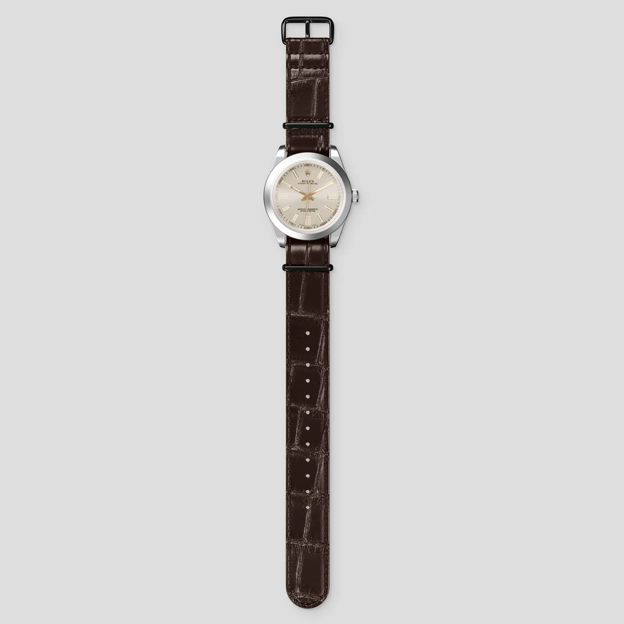 NATO Strap For Rolex Oyster Perpetual 36mm In Alligator