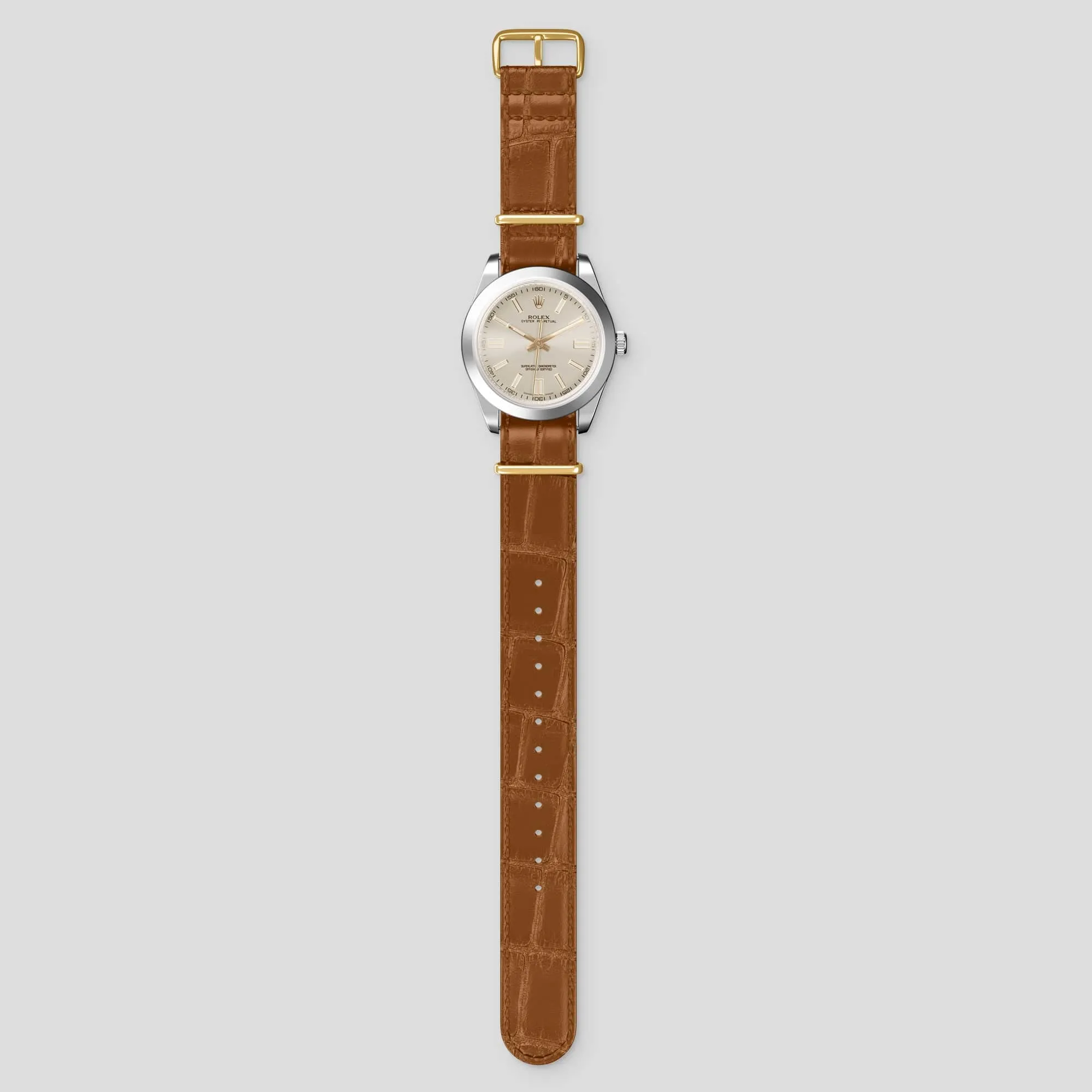 NATO Strap For Rolex Oyster Perpetual 36mm In Alligator