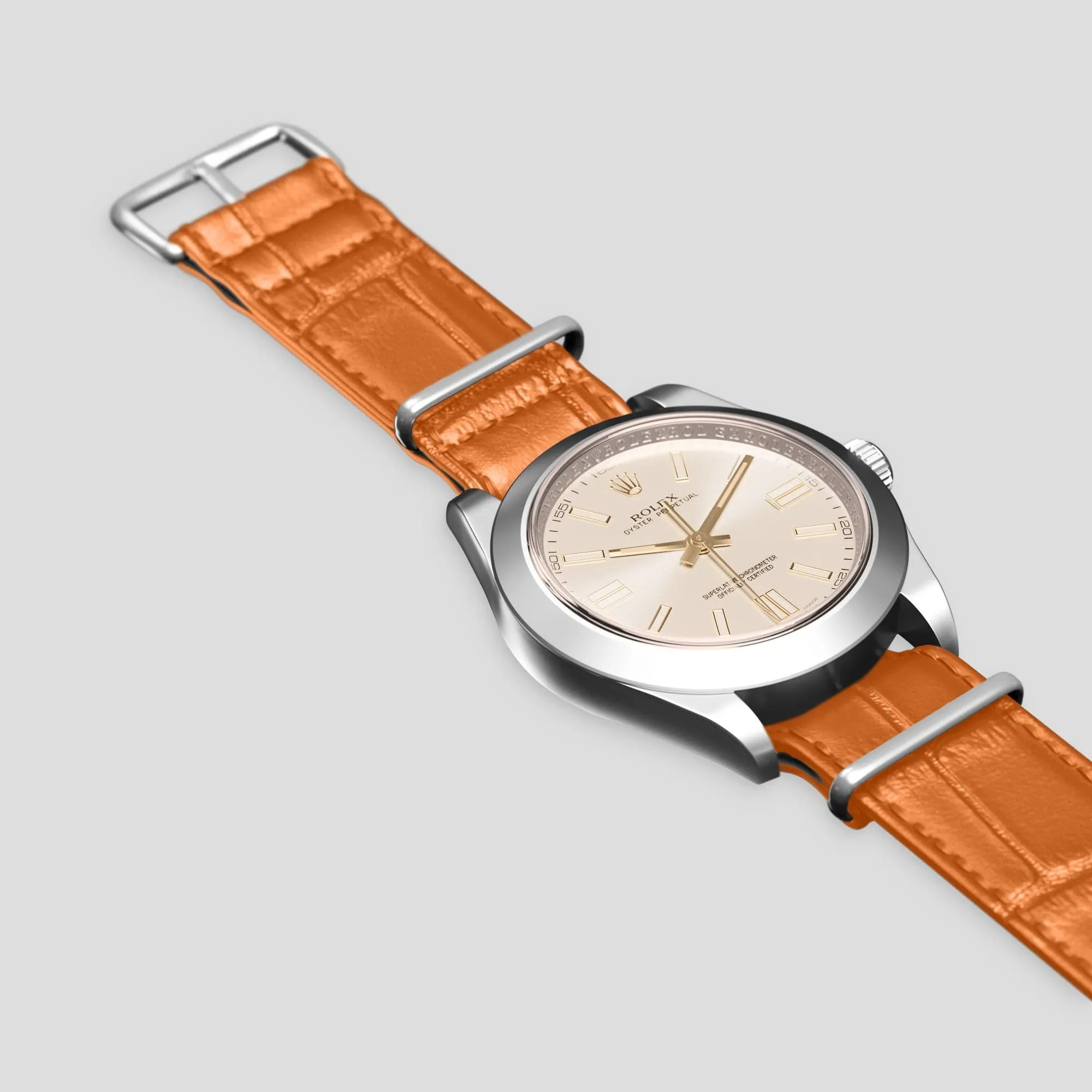 NATO Strap For Rolex Oyster Perpetual 36mm In Alligator