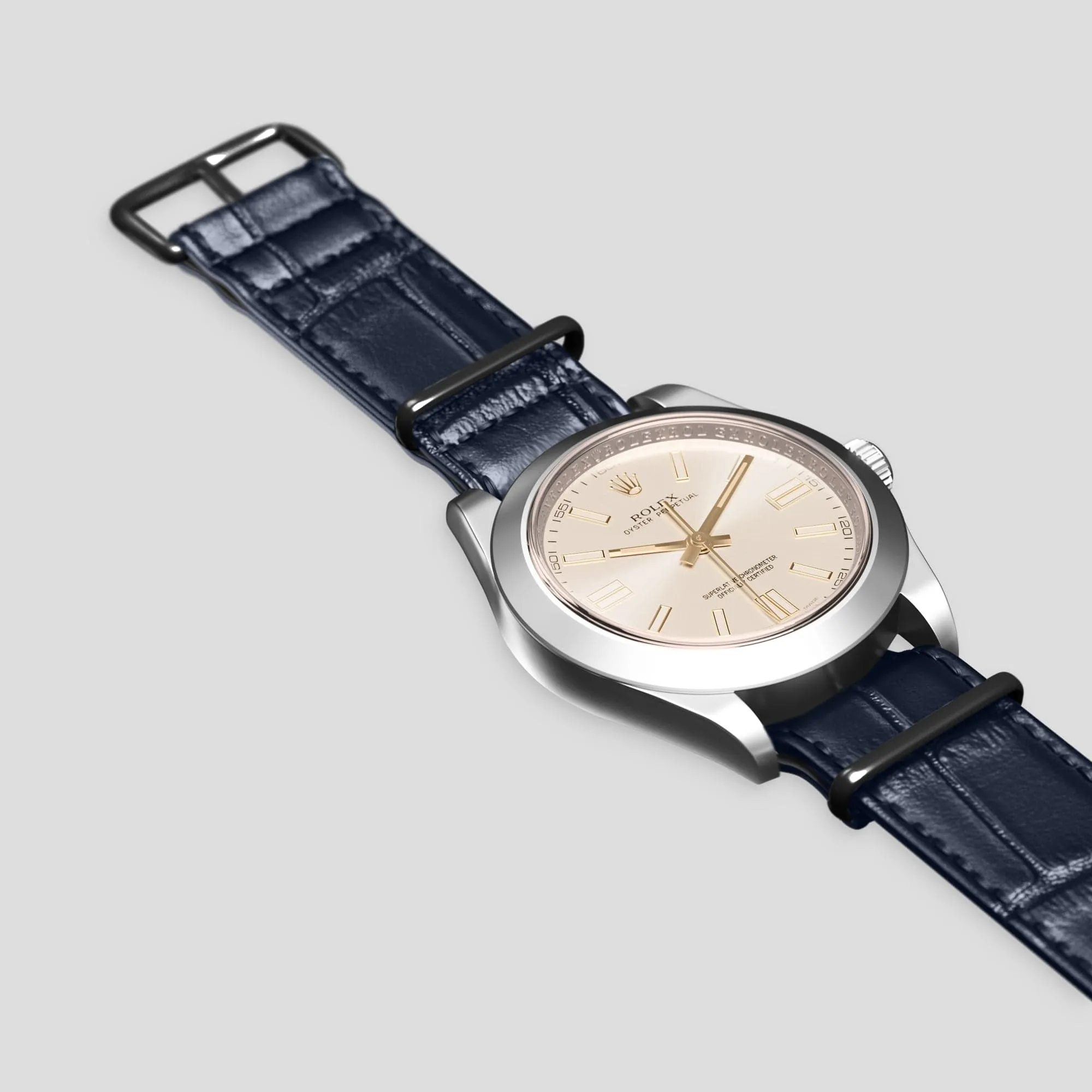 NATO Strap For Rolex Oyster Perpetual 36mm In Alligator