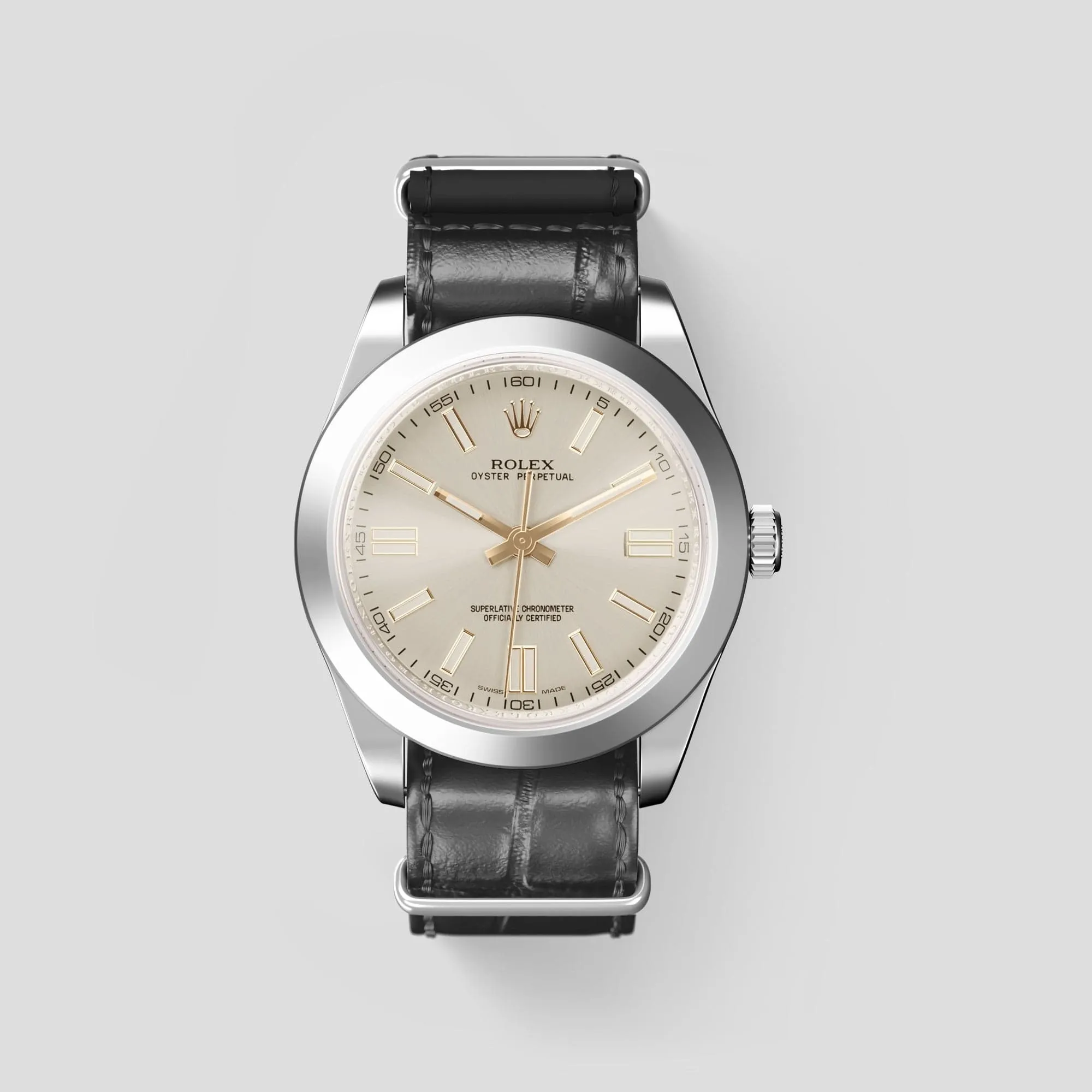 NATO Strap For Rolex Oyster Perpetual 36mm In Alligator