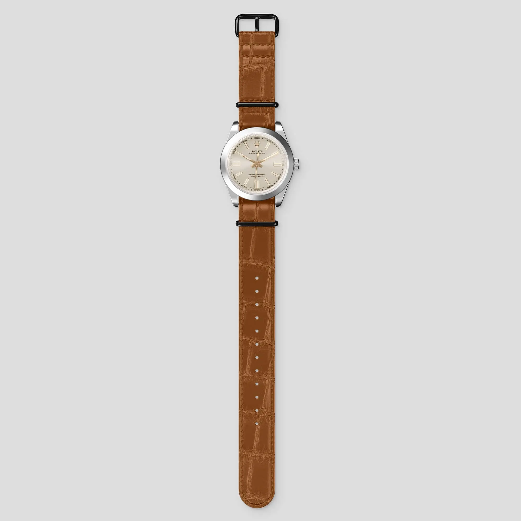 NATO Strap For Rolex Oyster Perpetual 36mm In Alligator
