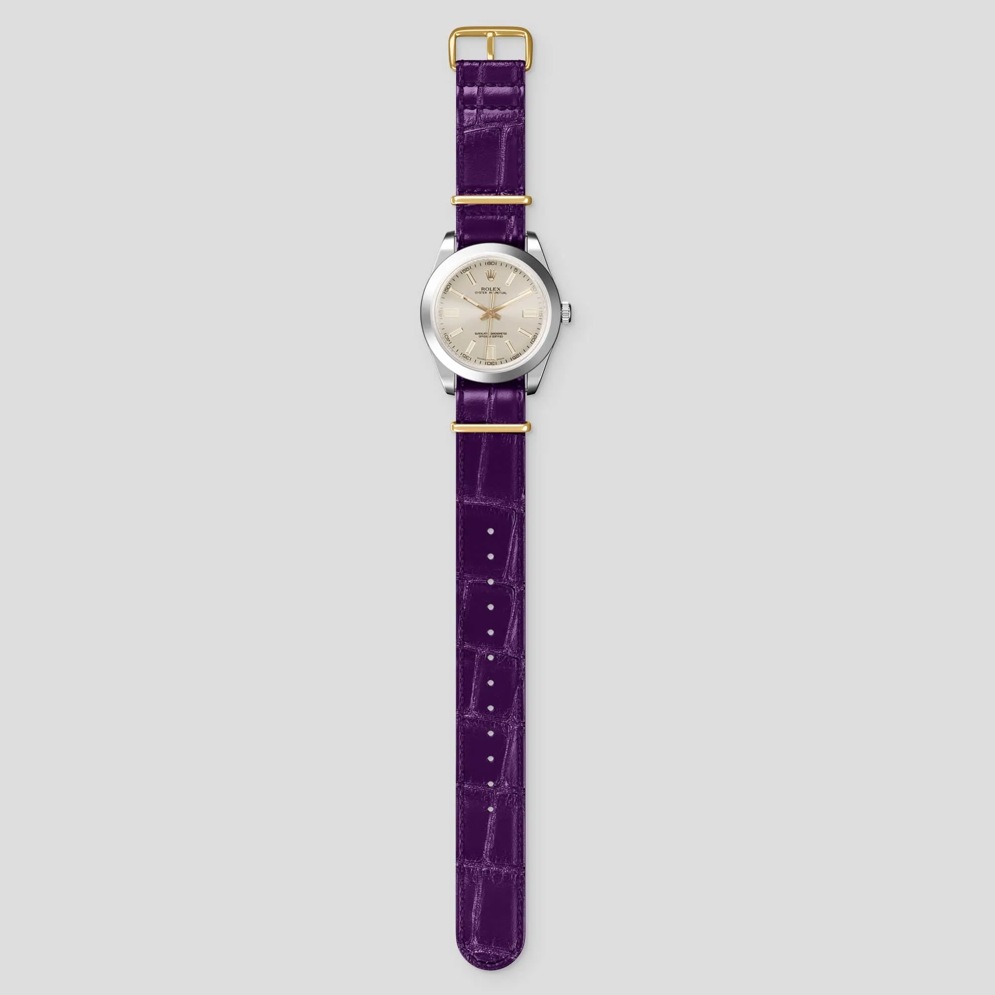 NATO Strap For Rolex Oyster Perpetual 36mm In Alligator