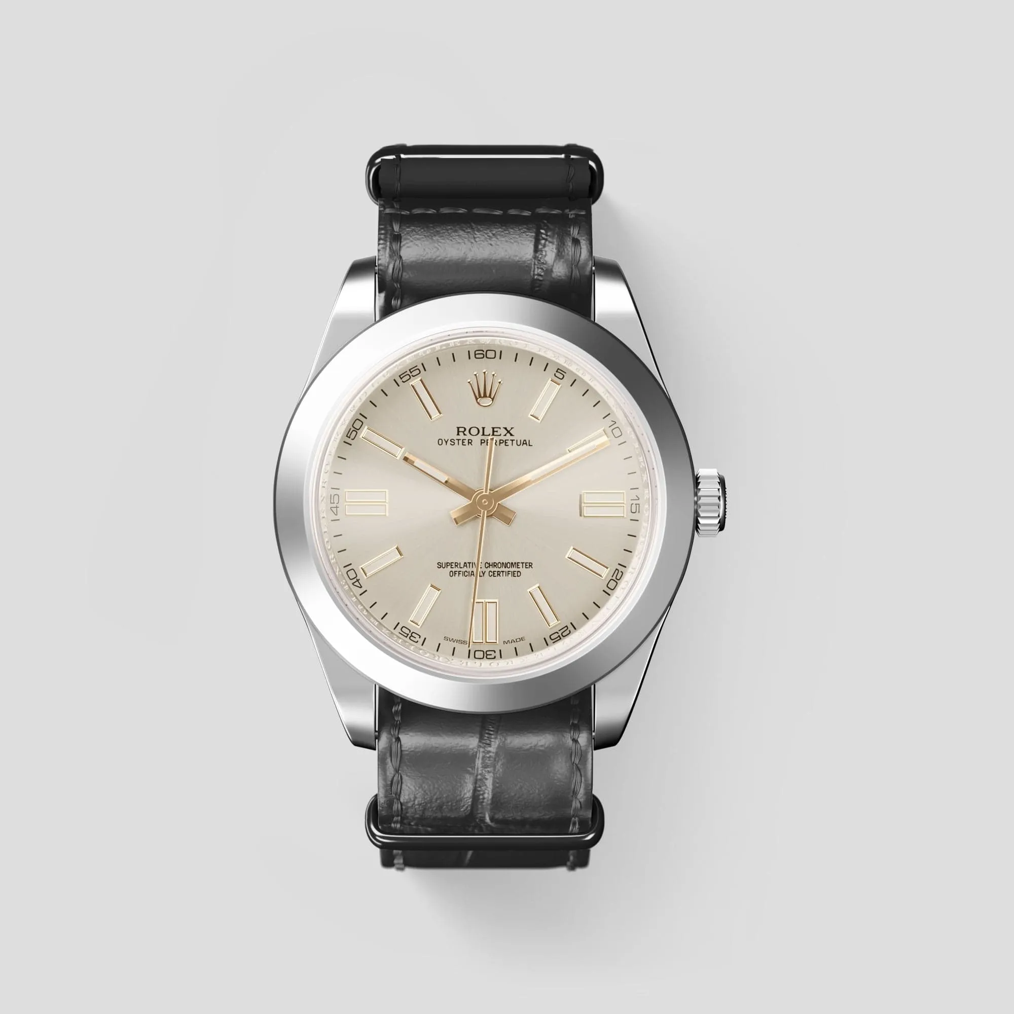 NATO Strap For Rolex Oyster Perpetual 36mm In Alligator