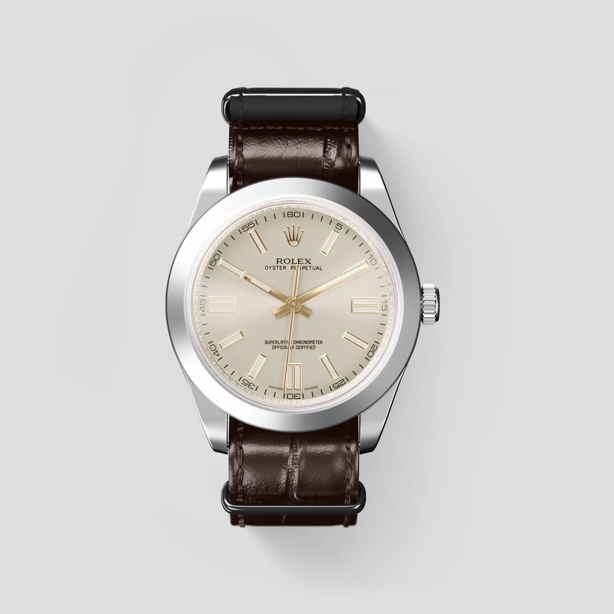 NATO Strap For Rolex Oyster Perpetual 36mm In Alligator