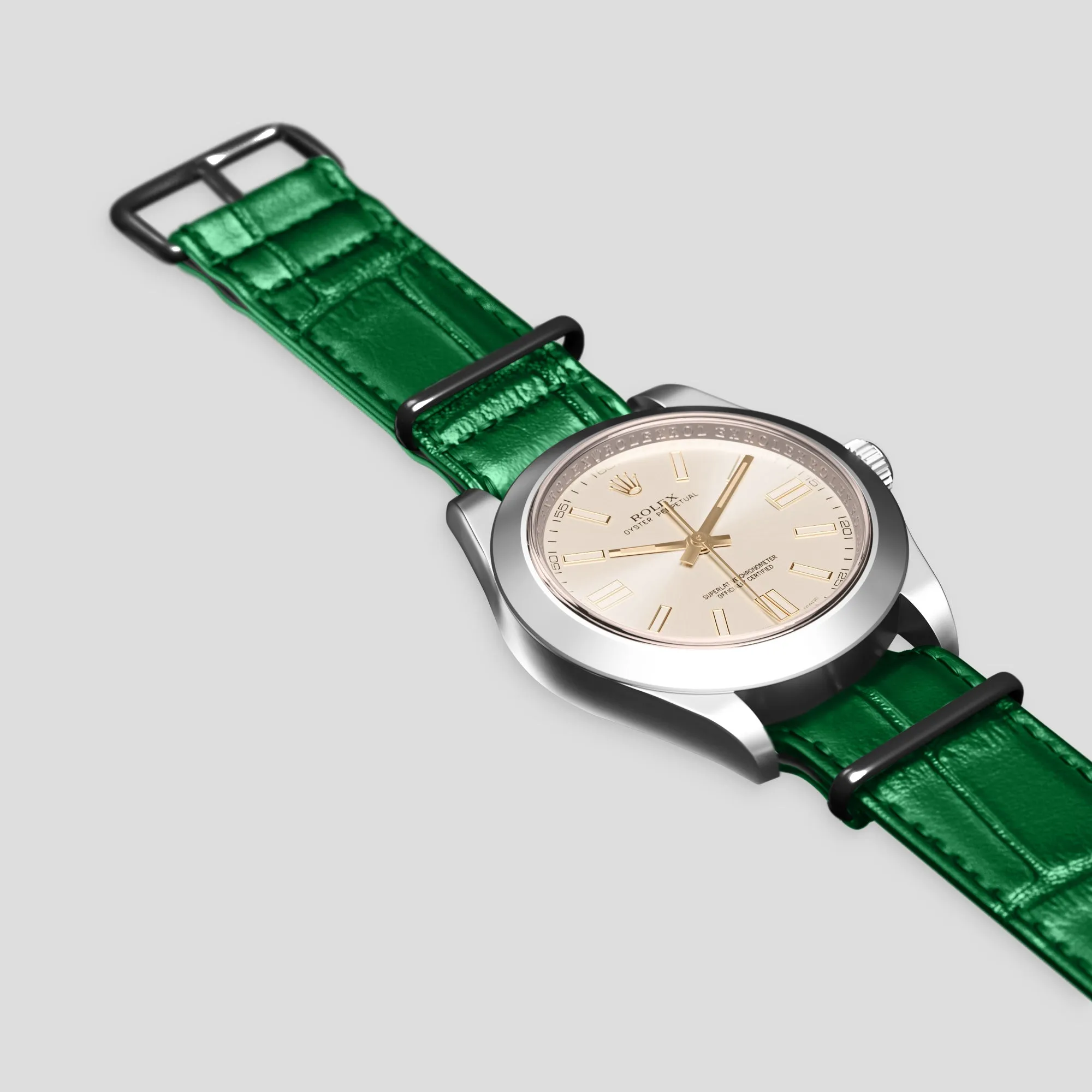 NATO Strap For Rolex Oyster Perpetual 36mm In Alligator