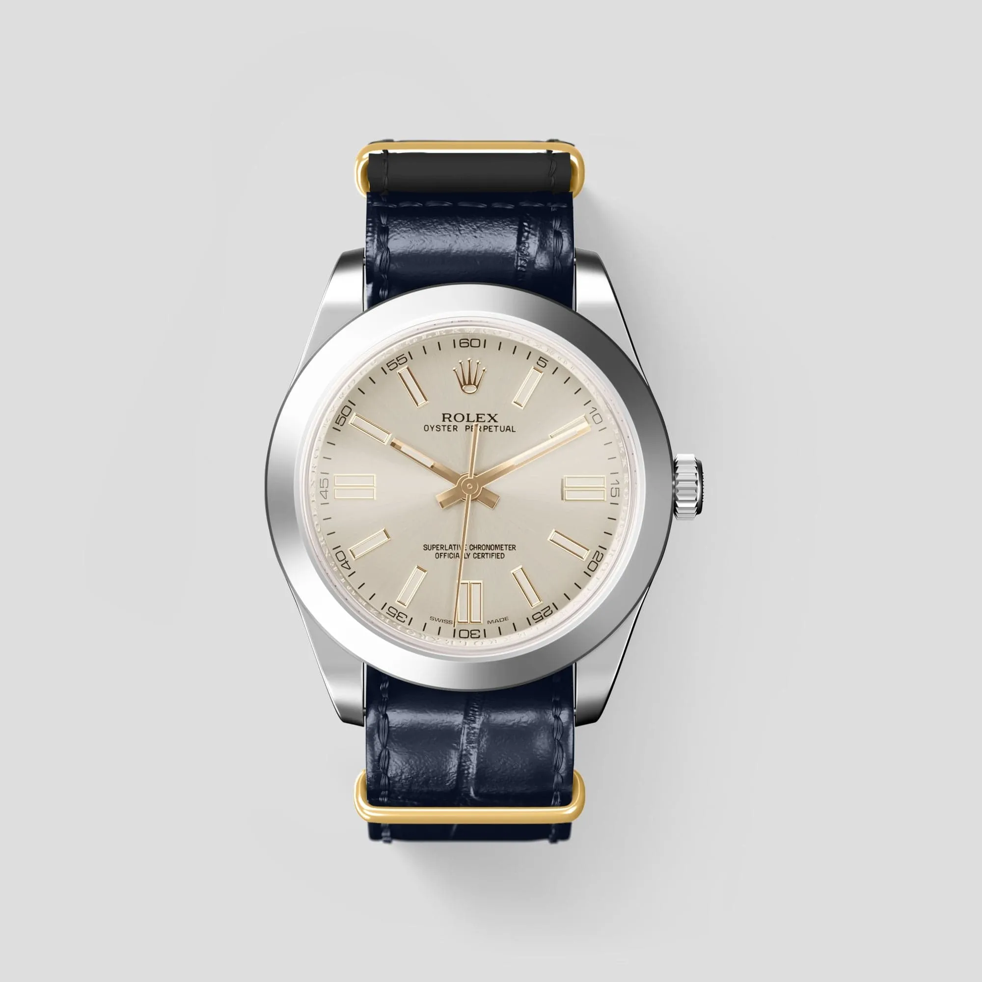 NATO Strap For Rolex Oyster Perpetual 36mm In Alligator