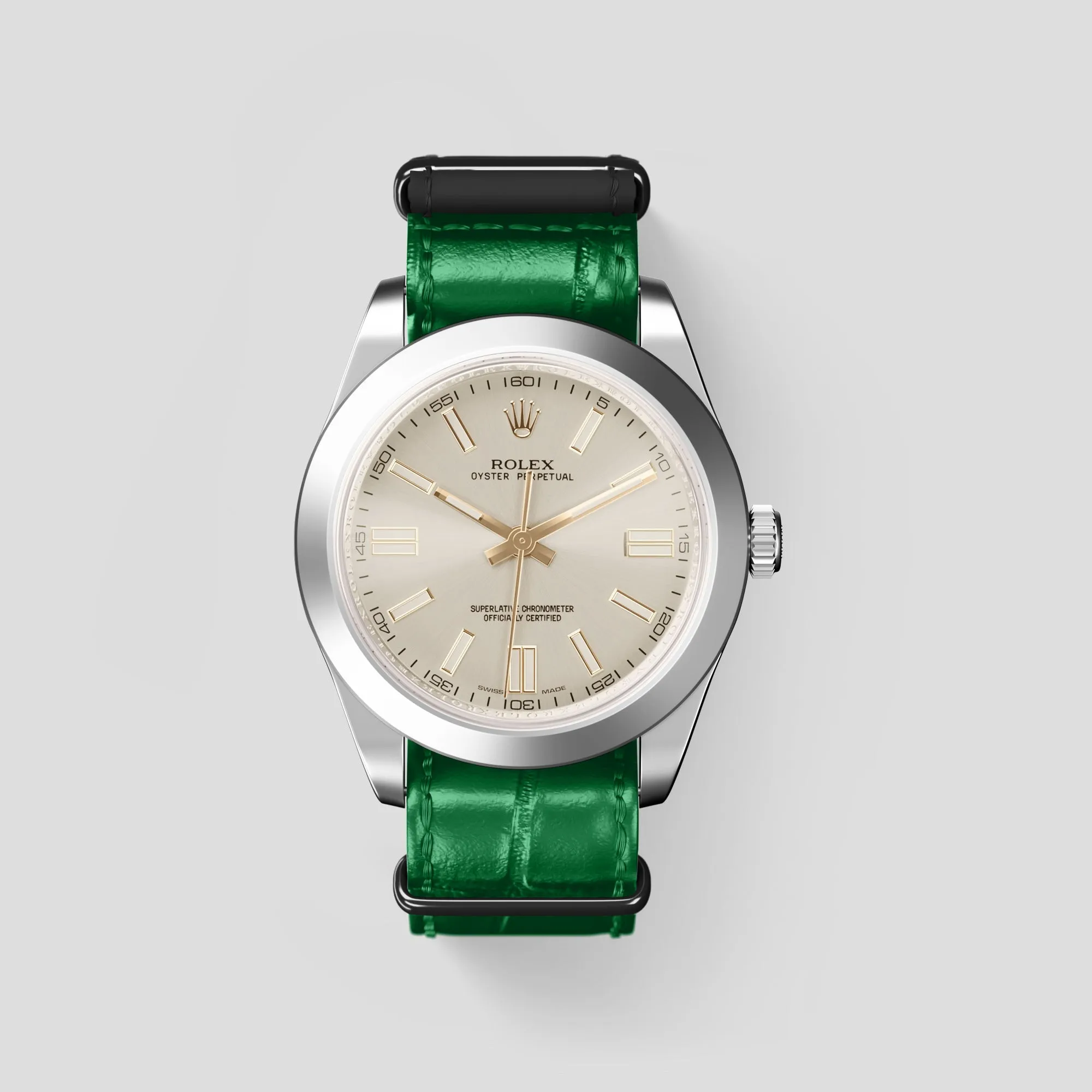 NATO Strap For Rolex Oyster Perpetual 36mm In Alligator