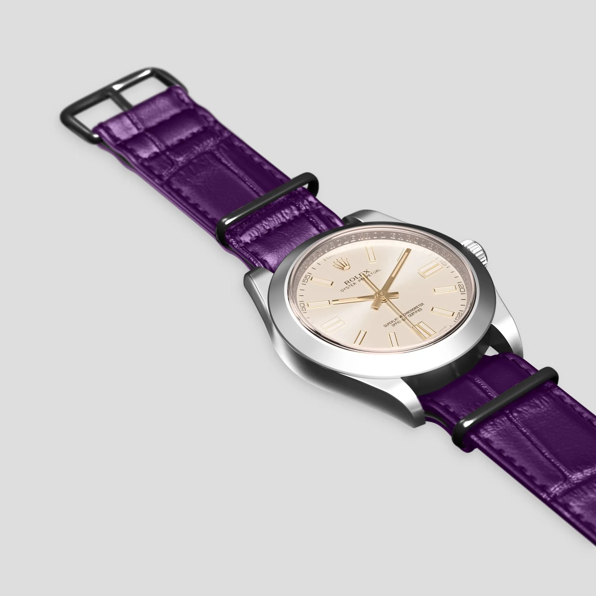 NATO Strap For Rolex Oyster Perpetual 36mm In Alligator