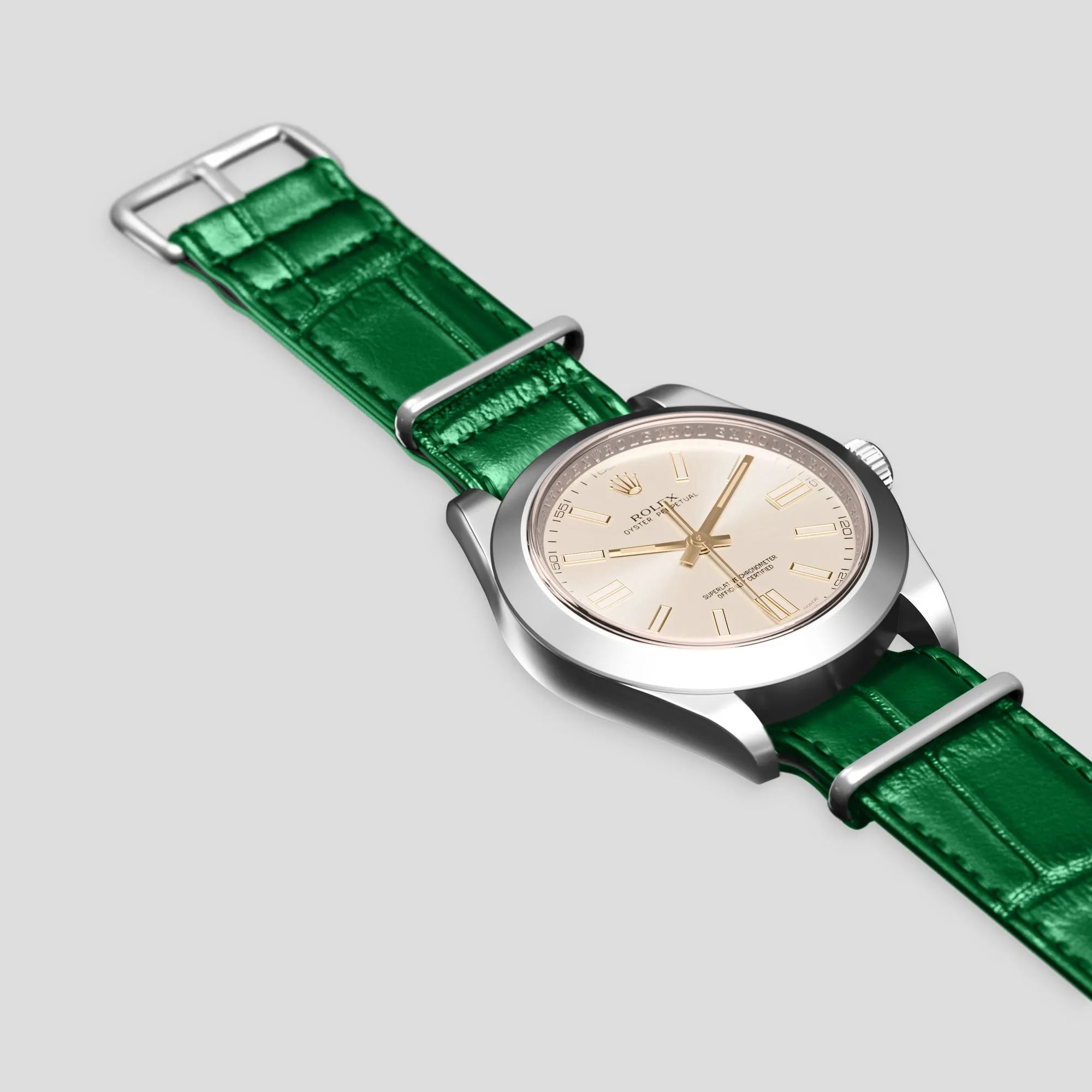 NATO Strap For Rolex Oyster Perpetual 36mm In Alligator