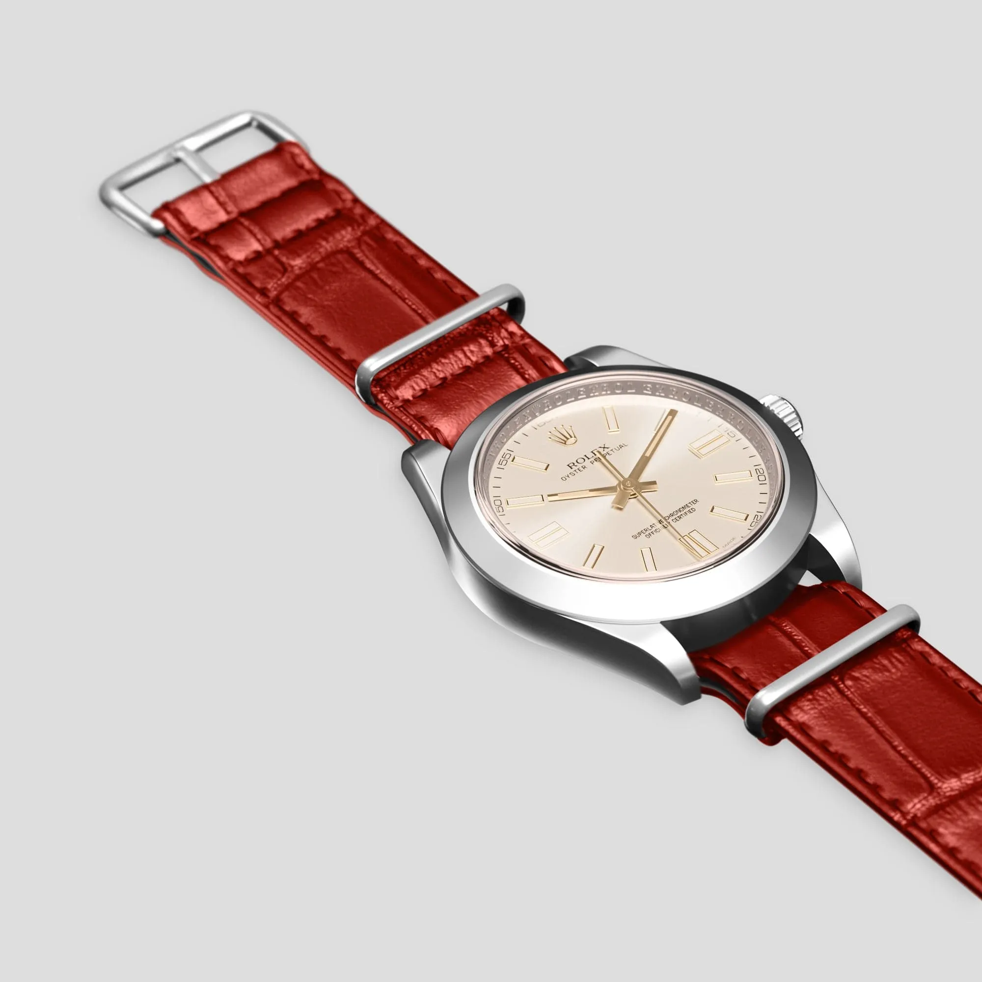 NATO Strap For Rolex Oyster Perpetual 36mm In Alligator