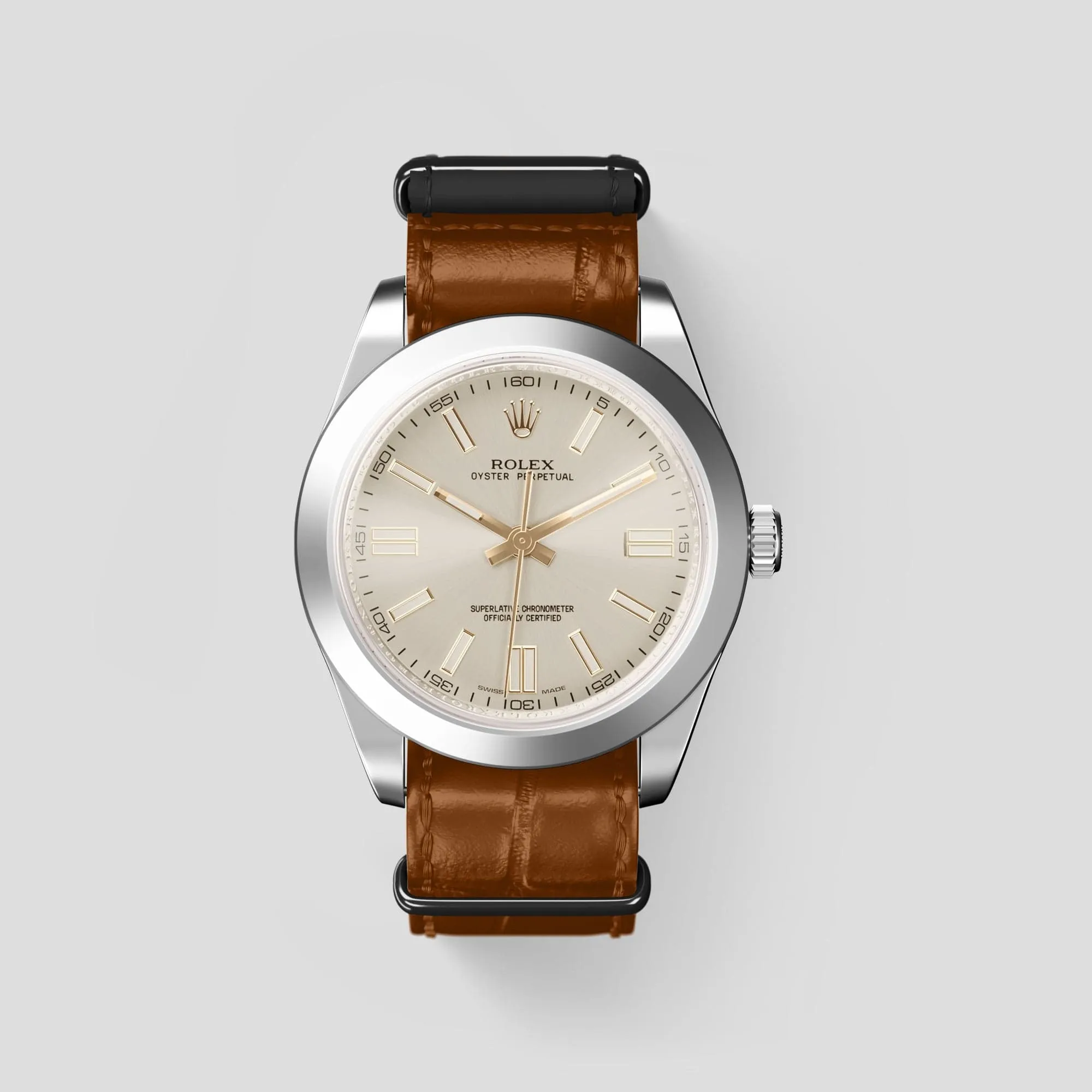 NATO Strap For Rolex Oyster Perpetual 36mm In Alligator