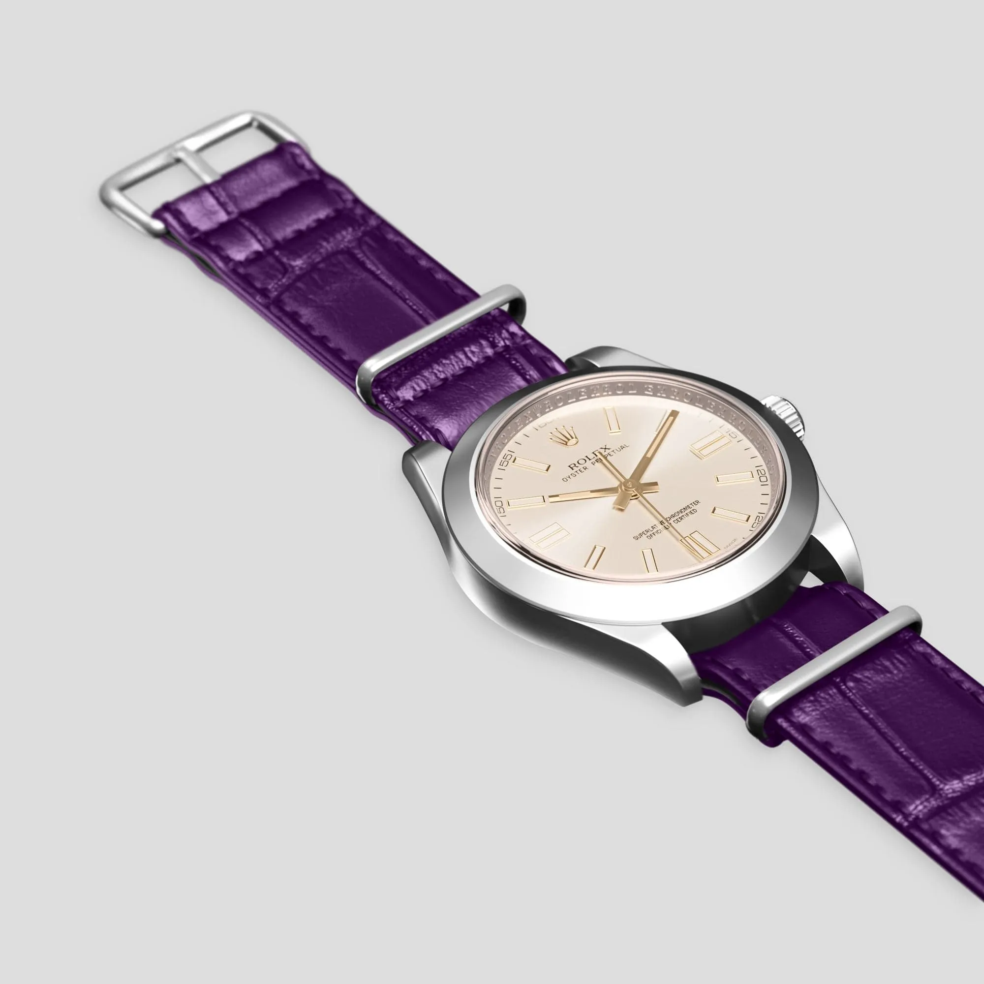 NATO Strap For Rolex Oyster Perpetual 36mm In Alligator