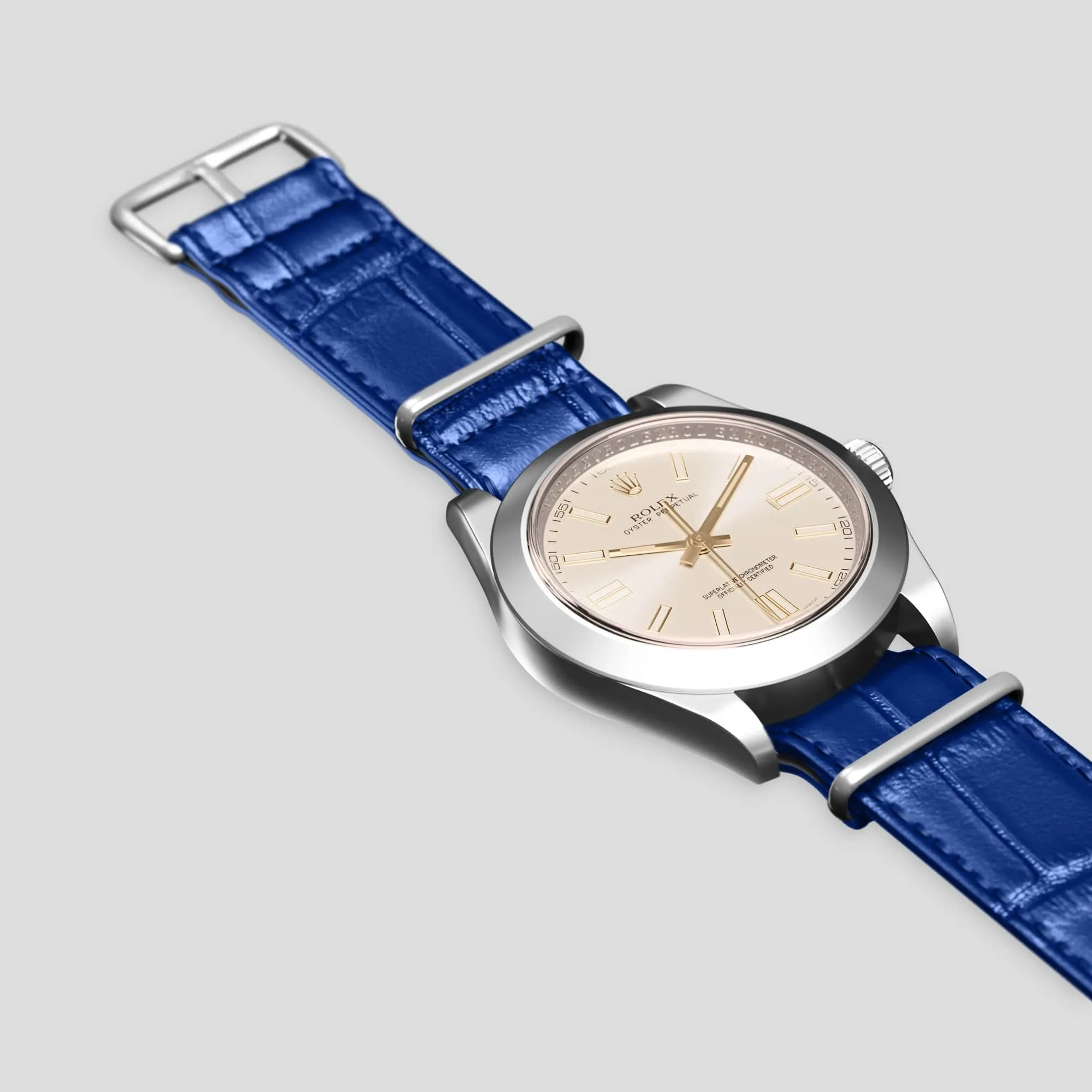 NATO Strap For Rolex Oyster Perpetual 36mm In Alligator