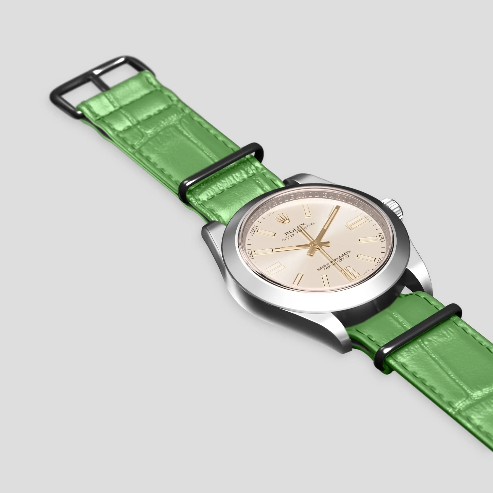NATO Strap For Rolex Oyster Perpetual 36mm In Alligator