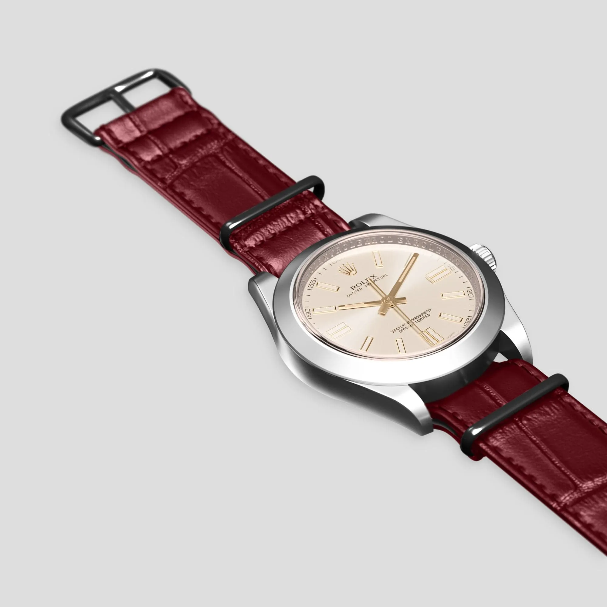 NATO Strap For Rolex Oyster Perpetual 36mm In Alligator
