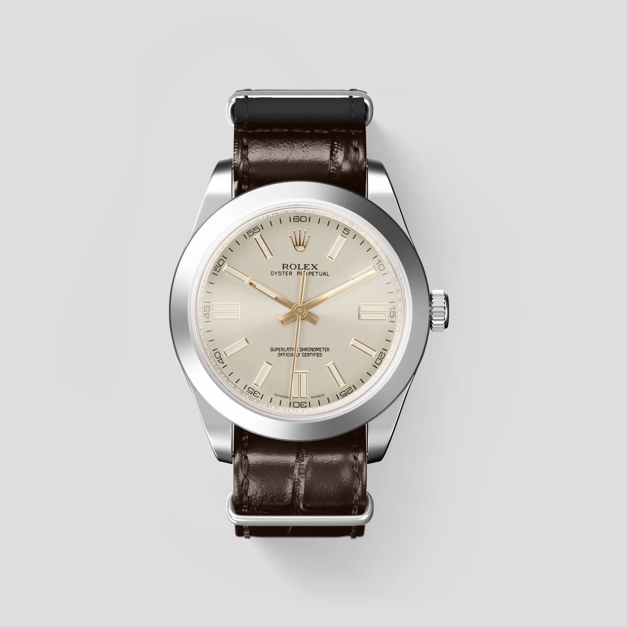 NATO Strap For Rolex Oyster Perpetual 36mm In Alligator