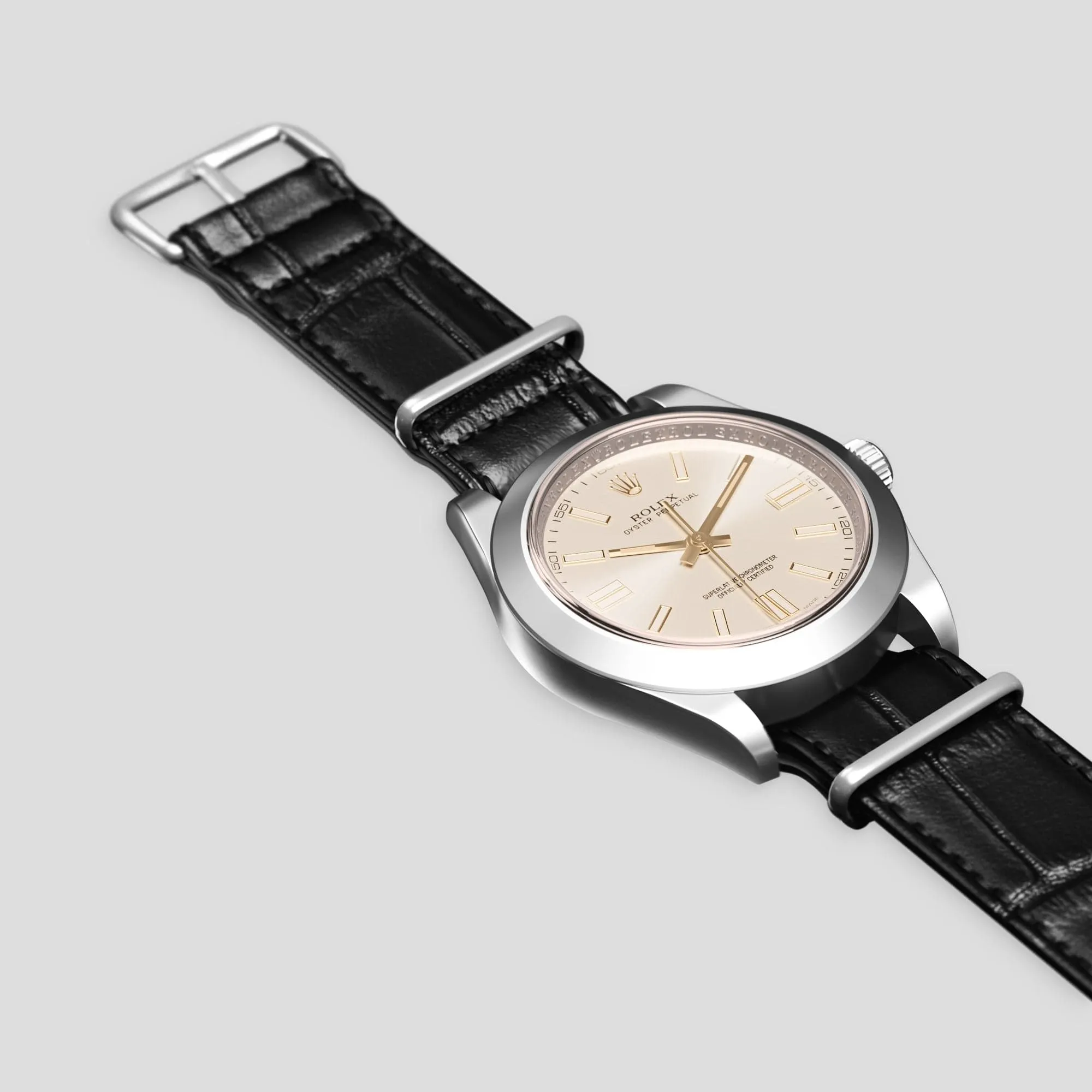 NATO Strap For Rolex Oyster Perpetual 36mm In Alligator