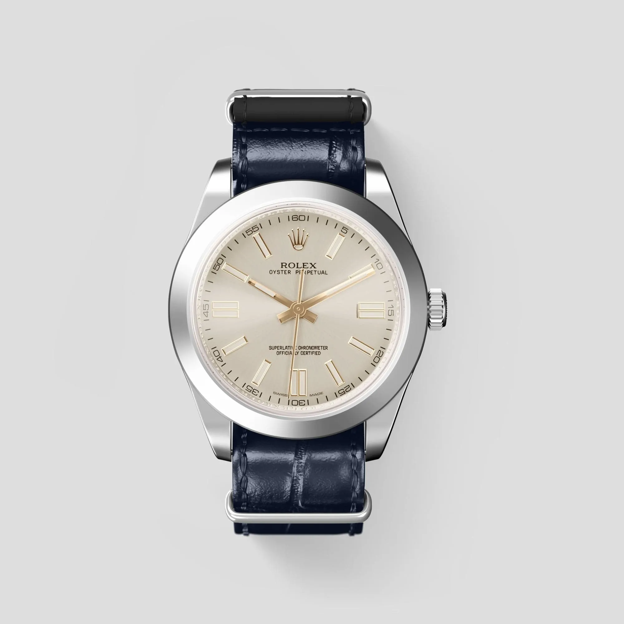 NATO Strap For Rolex Oyster Perpetual 36mm In Alligator