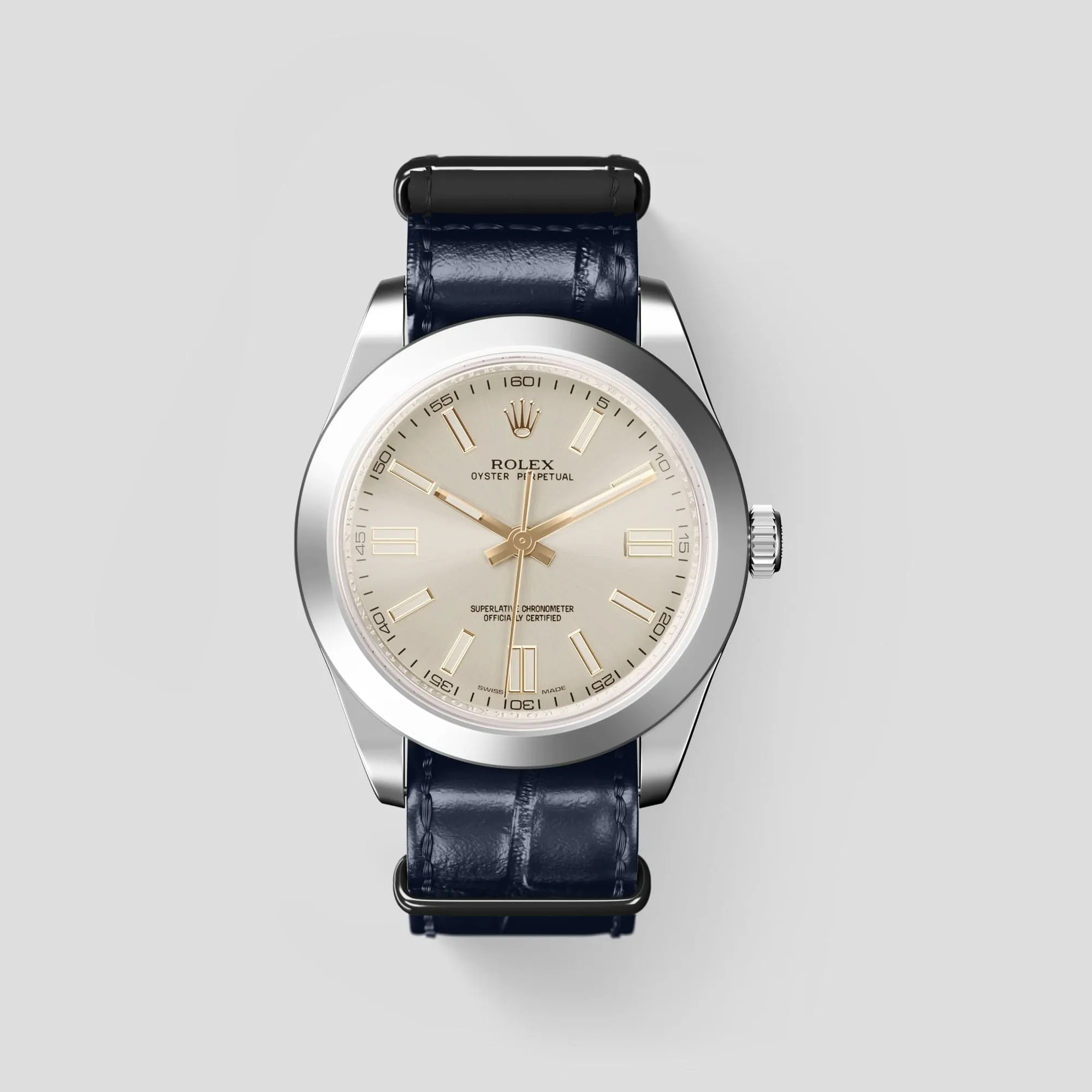 NATO Strap For Rolex Oyster Perpetual 36mm In Alligator