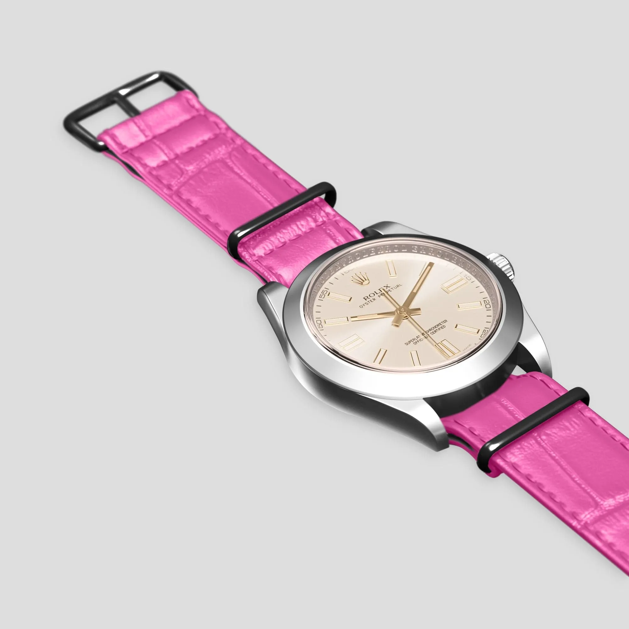 NATO Strap For Rolex Oyster Perpetual 36mm In Alligator