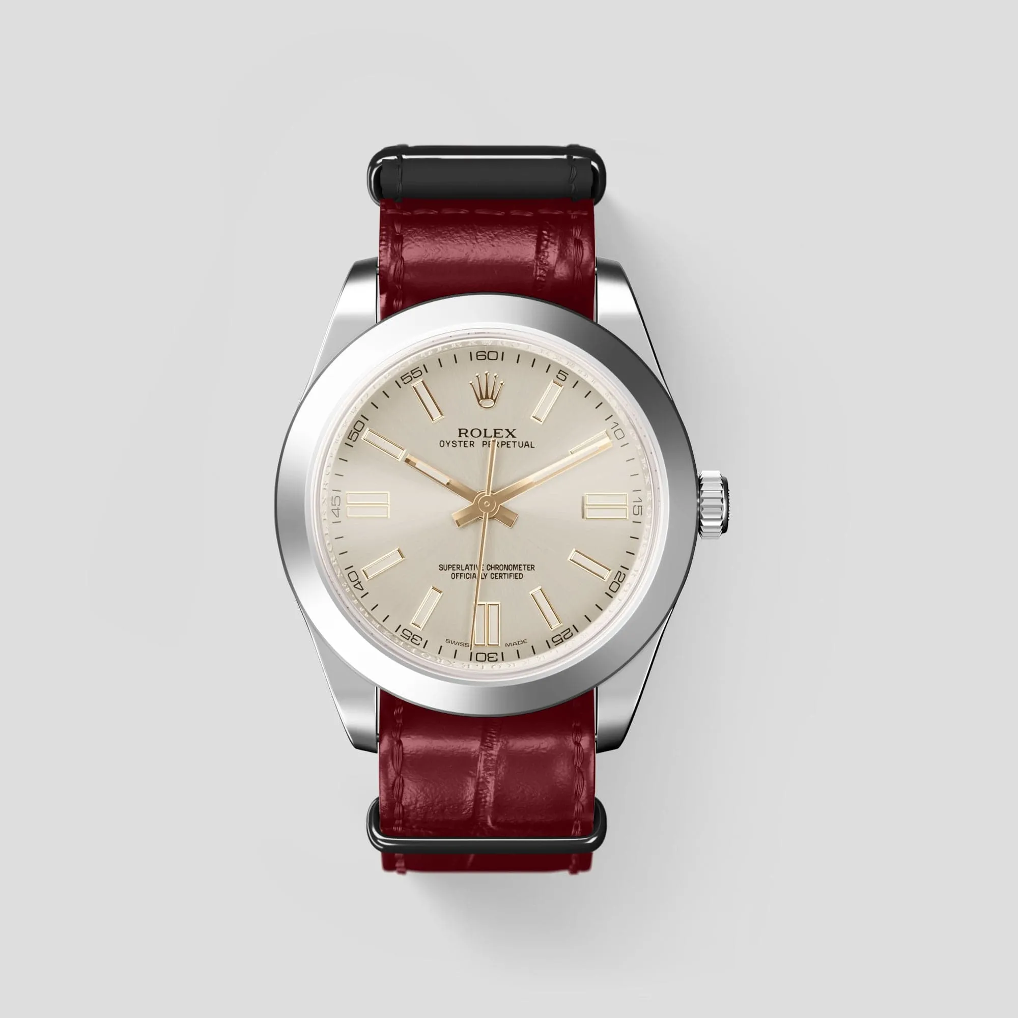 NATO Strap For Rolex Oyster Perpetual 36mm In Alligator