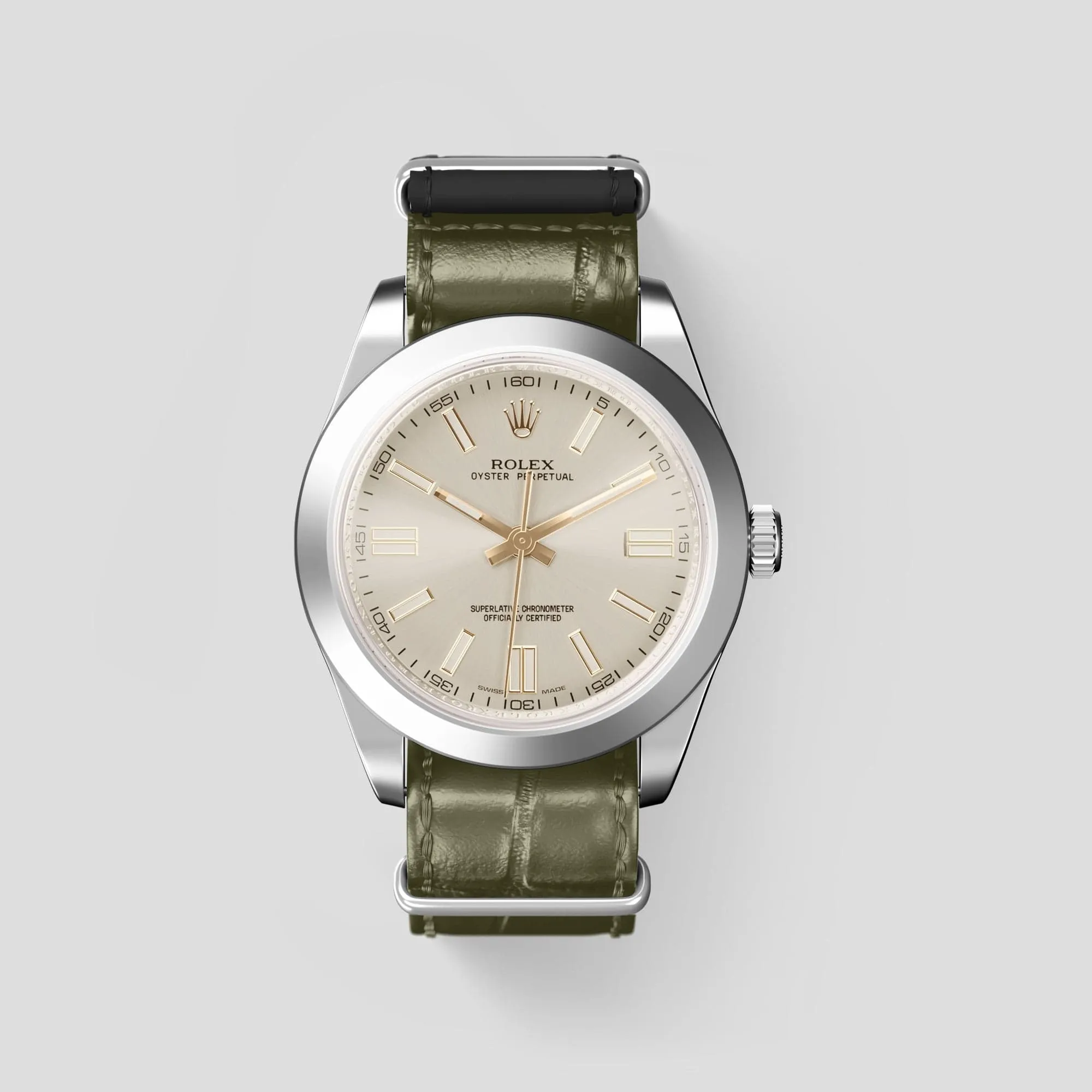 NATO Strap For Rolex Oyster Perpetual 36mm In Alligator
