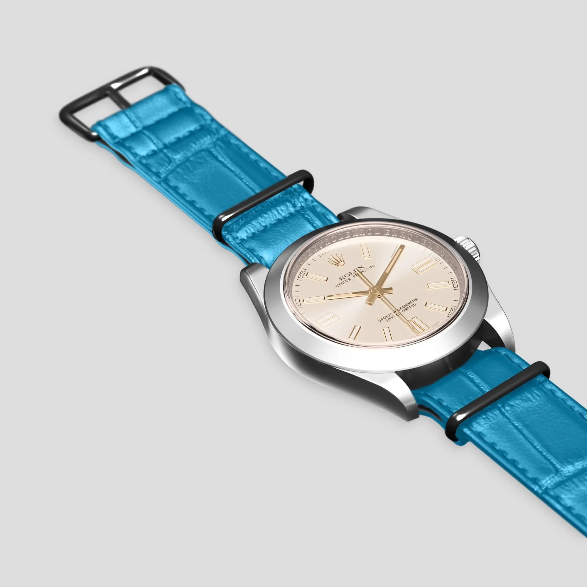 NATO Strap For Rolex Oyster Perpetual 36mm In Alligator