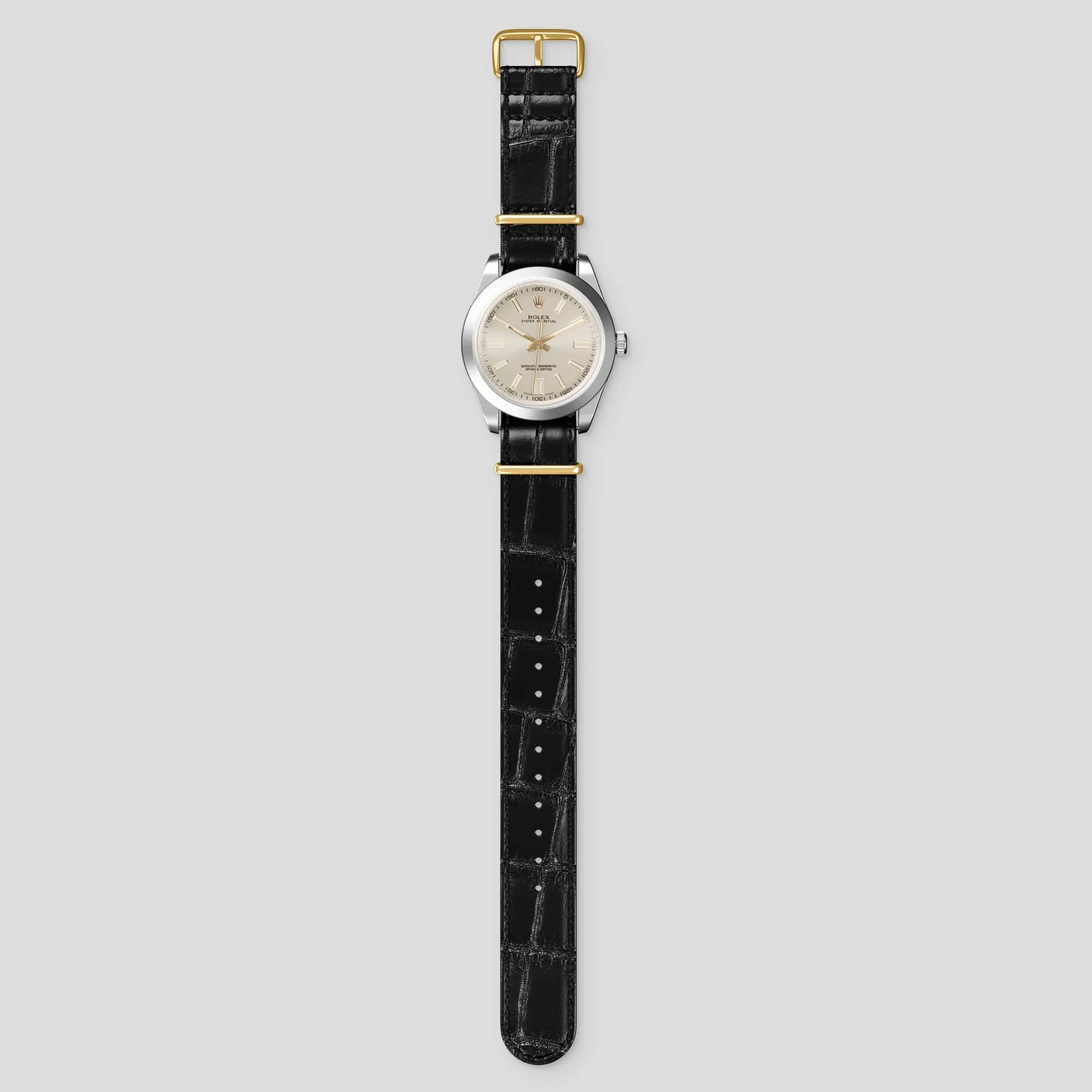 NATO Strap For Rolex Oyster Perpetual 36mm In Alligator