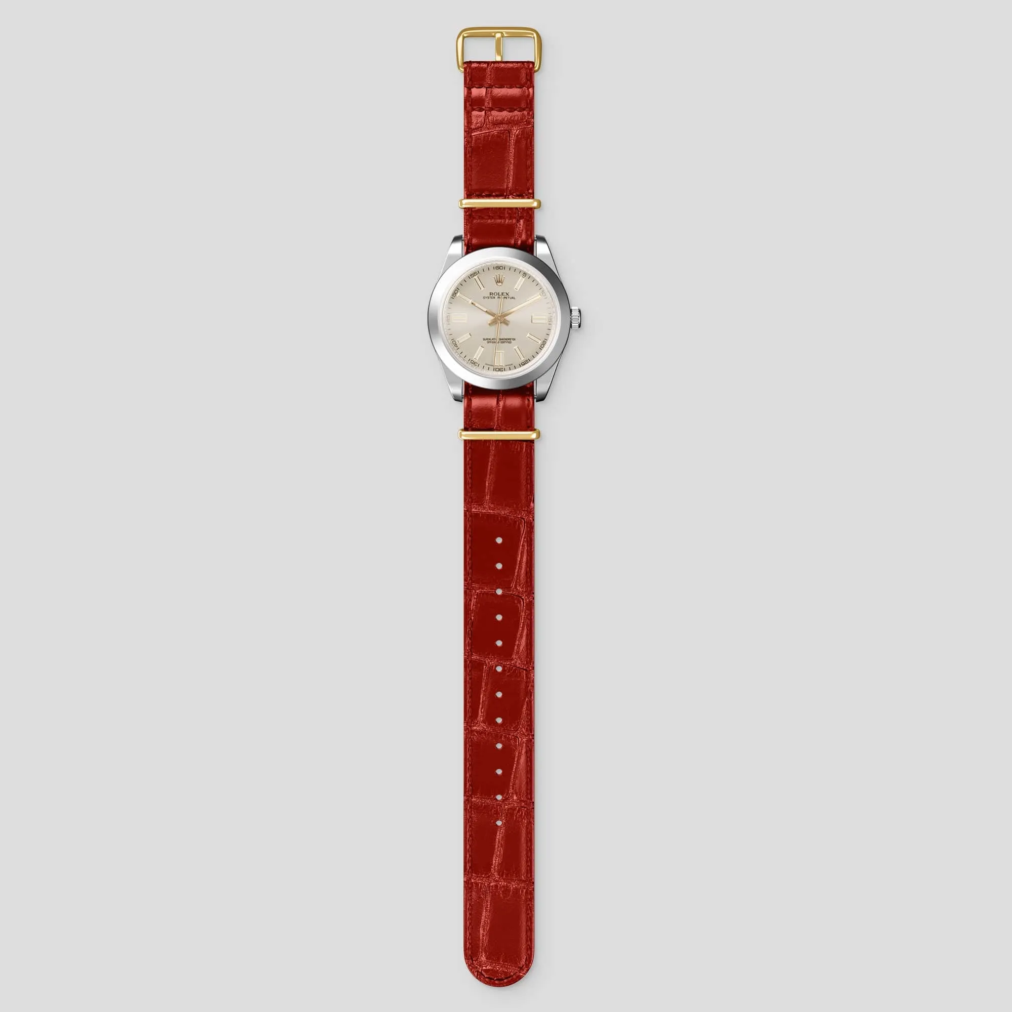 NATO Strap For Rolex Oyster Perpetual 36mm In Alligator
