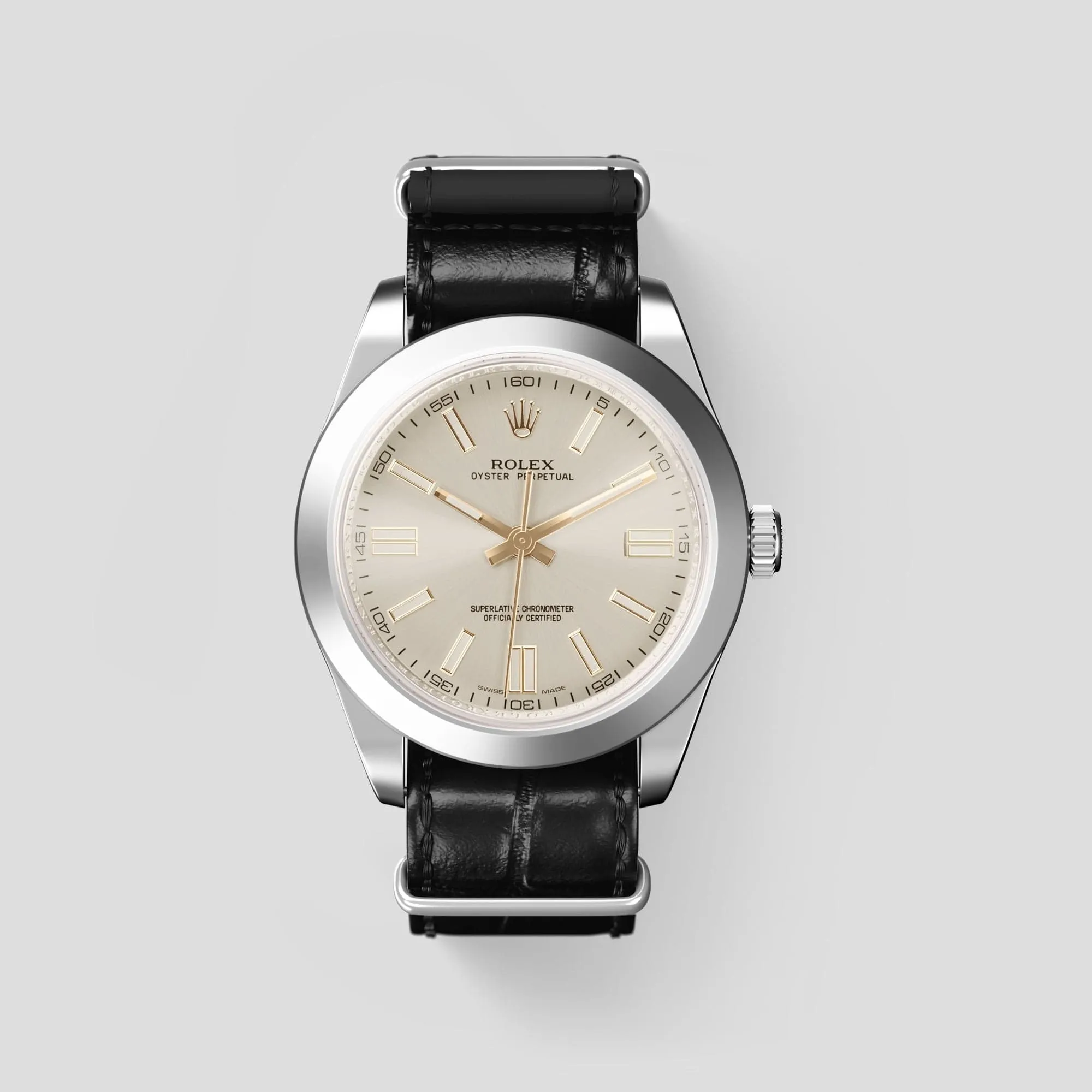NATO Strap For Rolex Oyster Perpetual 36mm In Alligator