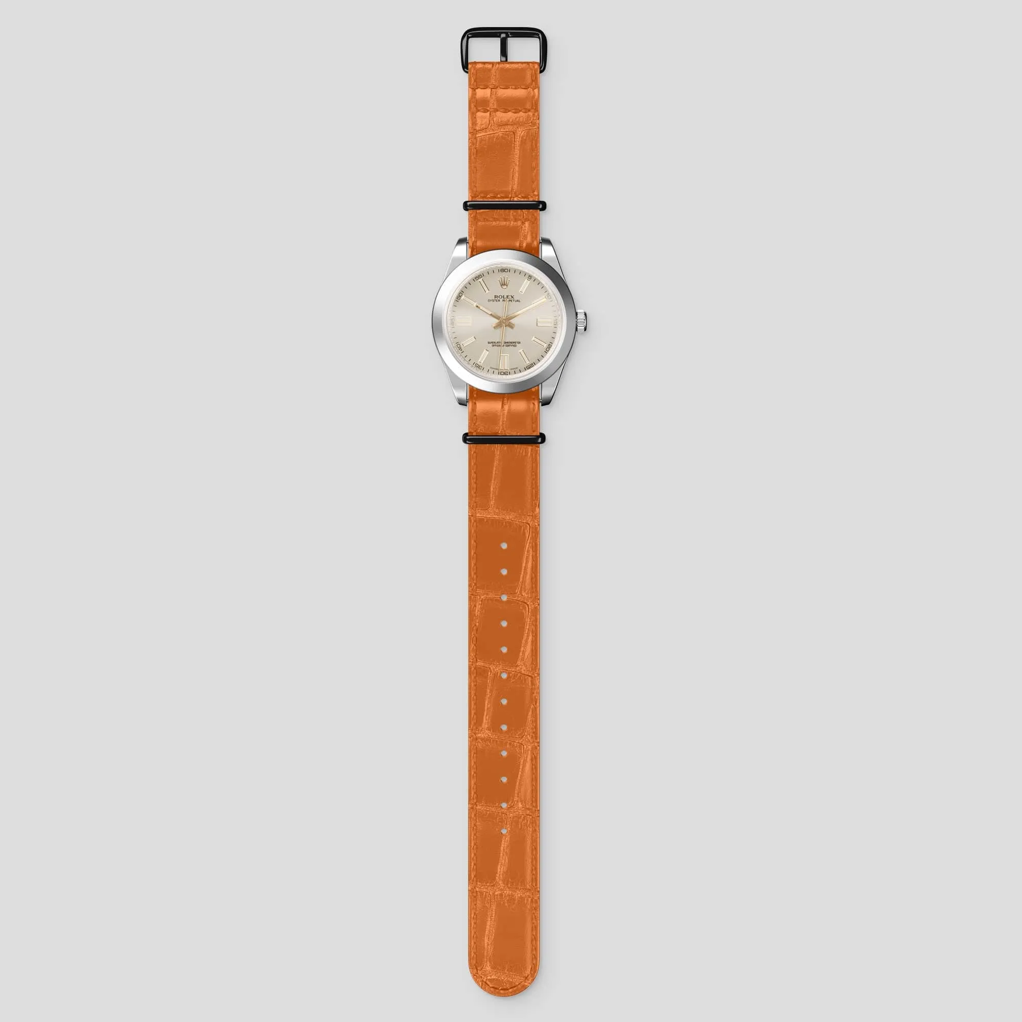 NATO Strap For Rolex Oyster Perpetual 36mm In Alligator